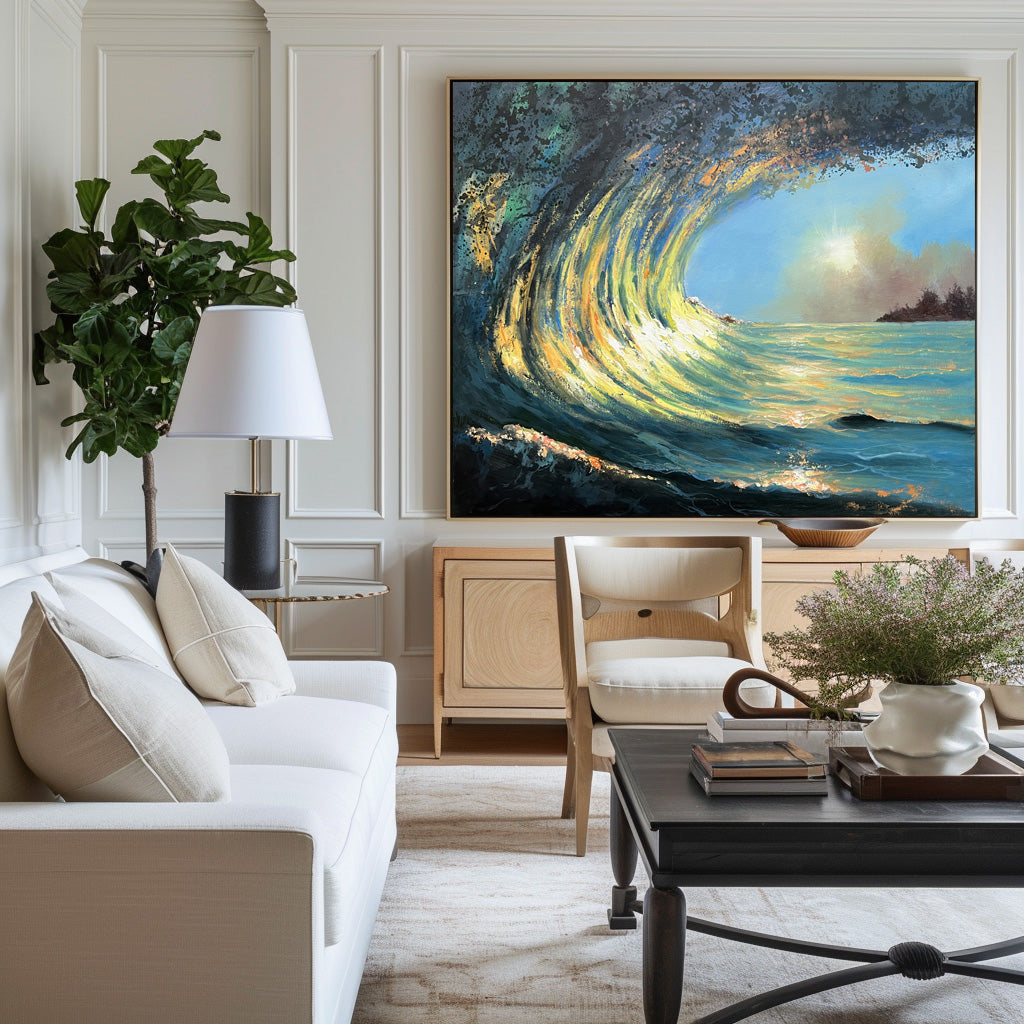 Sunrise And Wave Landscapes Painting #ABSH43