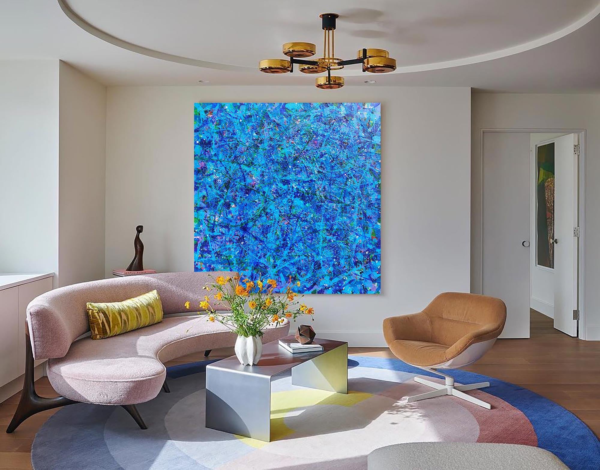 Blue Square Abstract Art #IS84