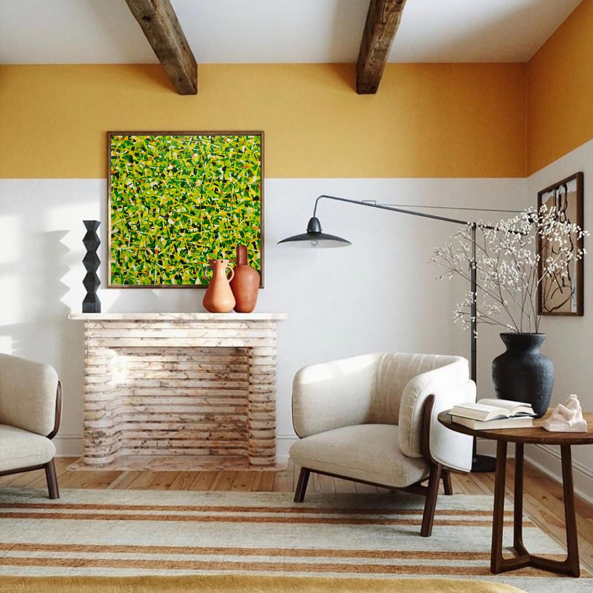 Yellow Square Abstract Art #IS81