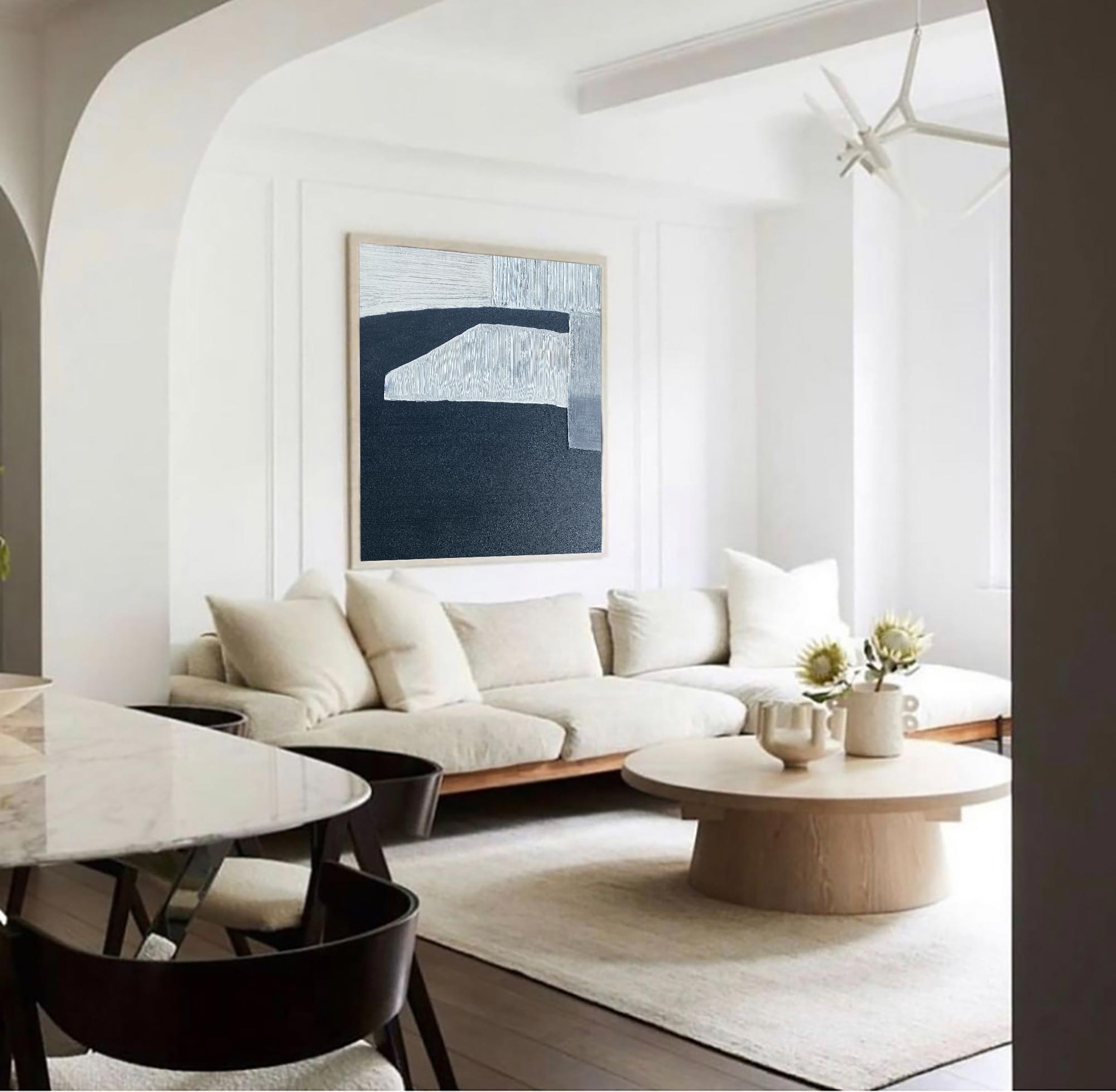 Black Grey Minimalist Painting #ABAS71