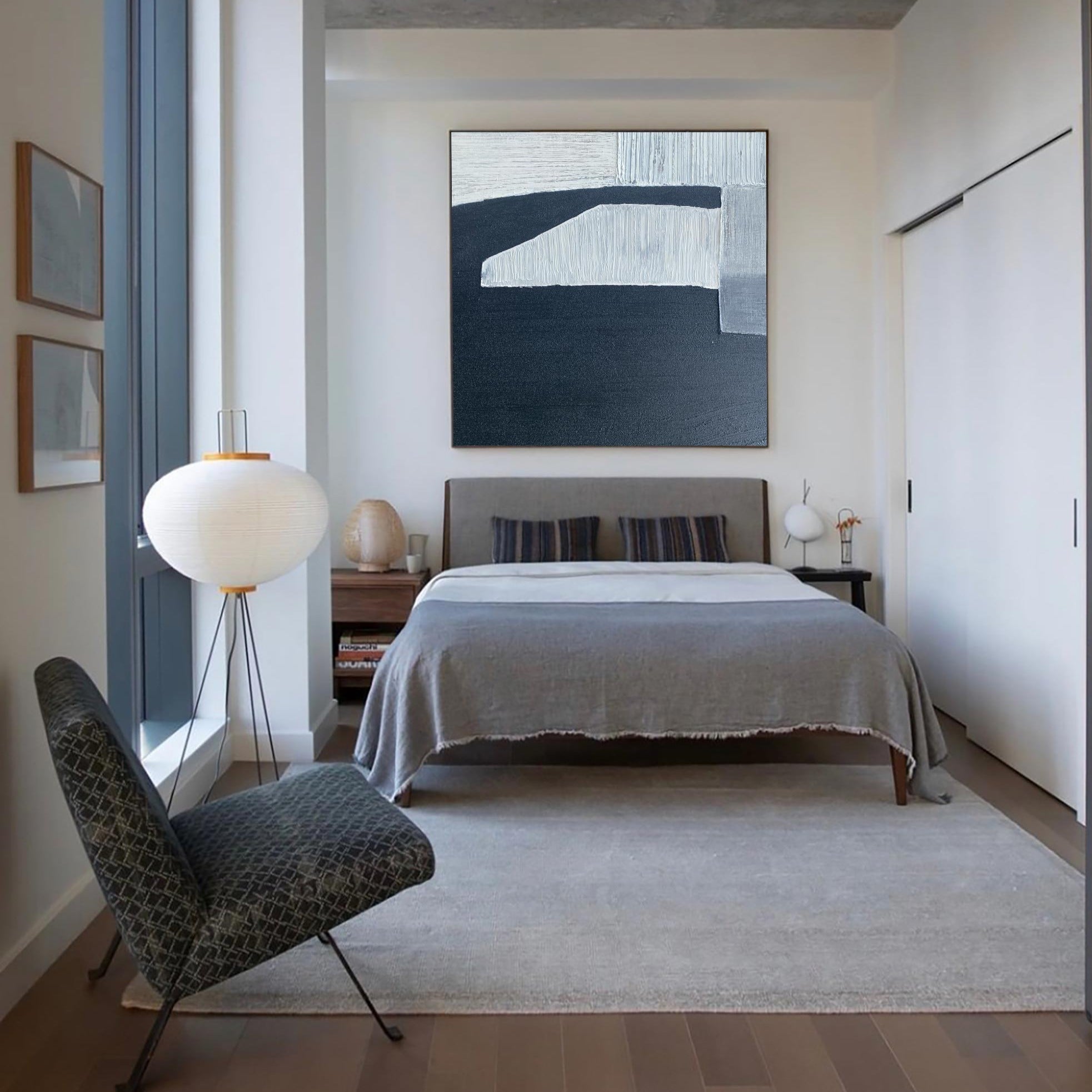 Black Grey Minimalist Painting #ABAS71