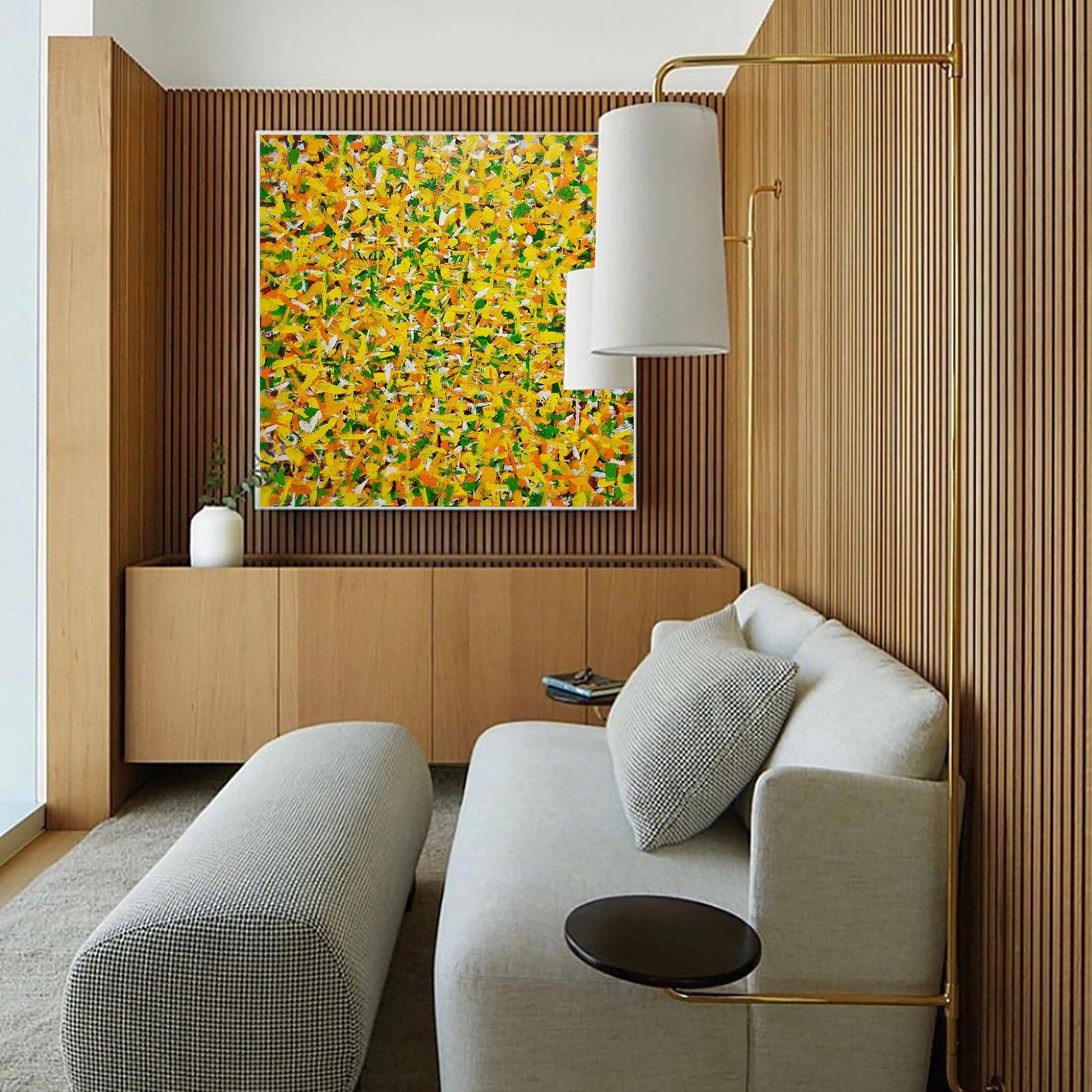 Yellow Square Abstract Art #IS82