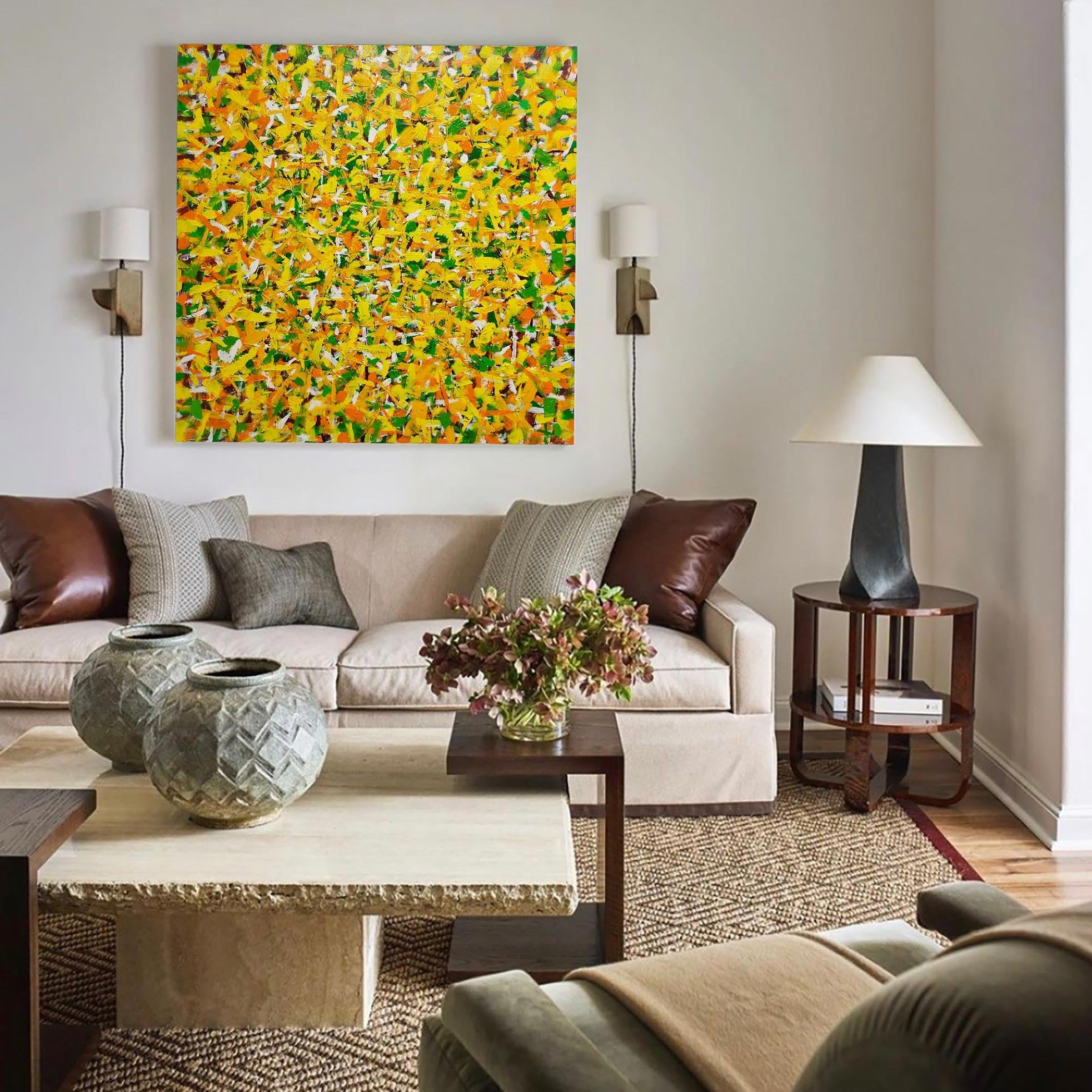 Yellow Square Abstract Art #IS82