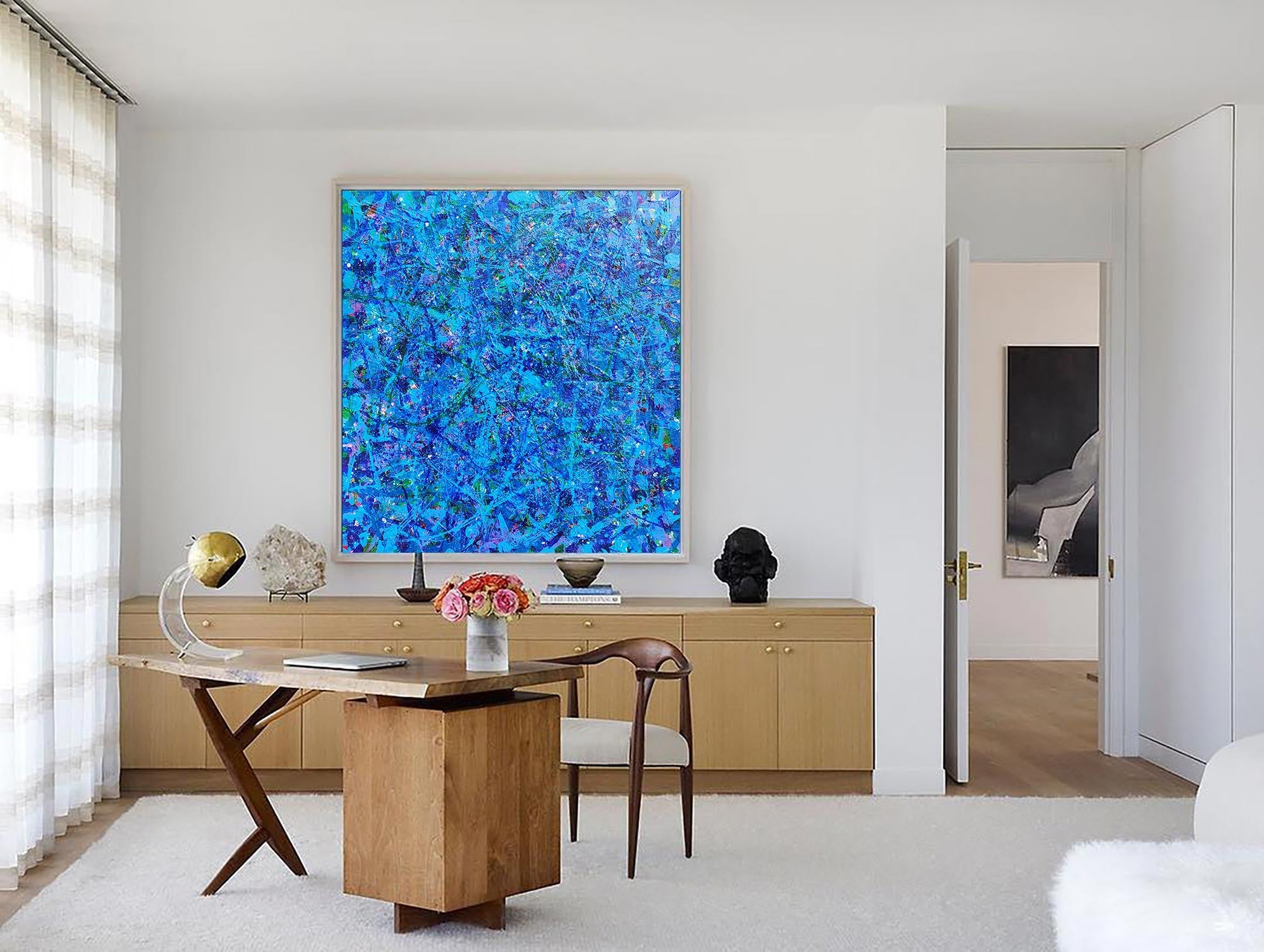 Blue Square Abstract Art #IS84