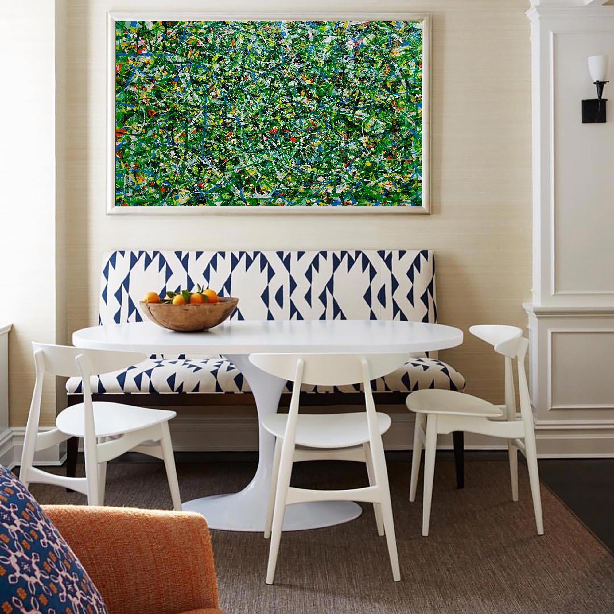 Green Horizontal Abstract Art #IS78