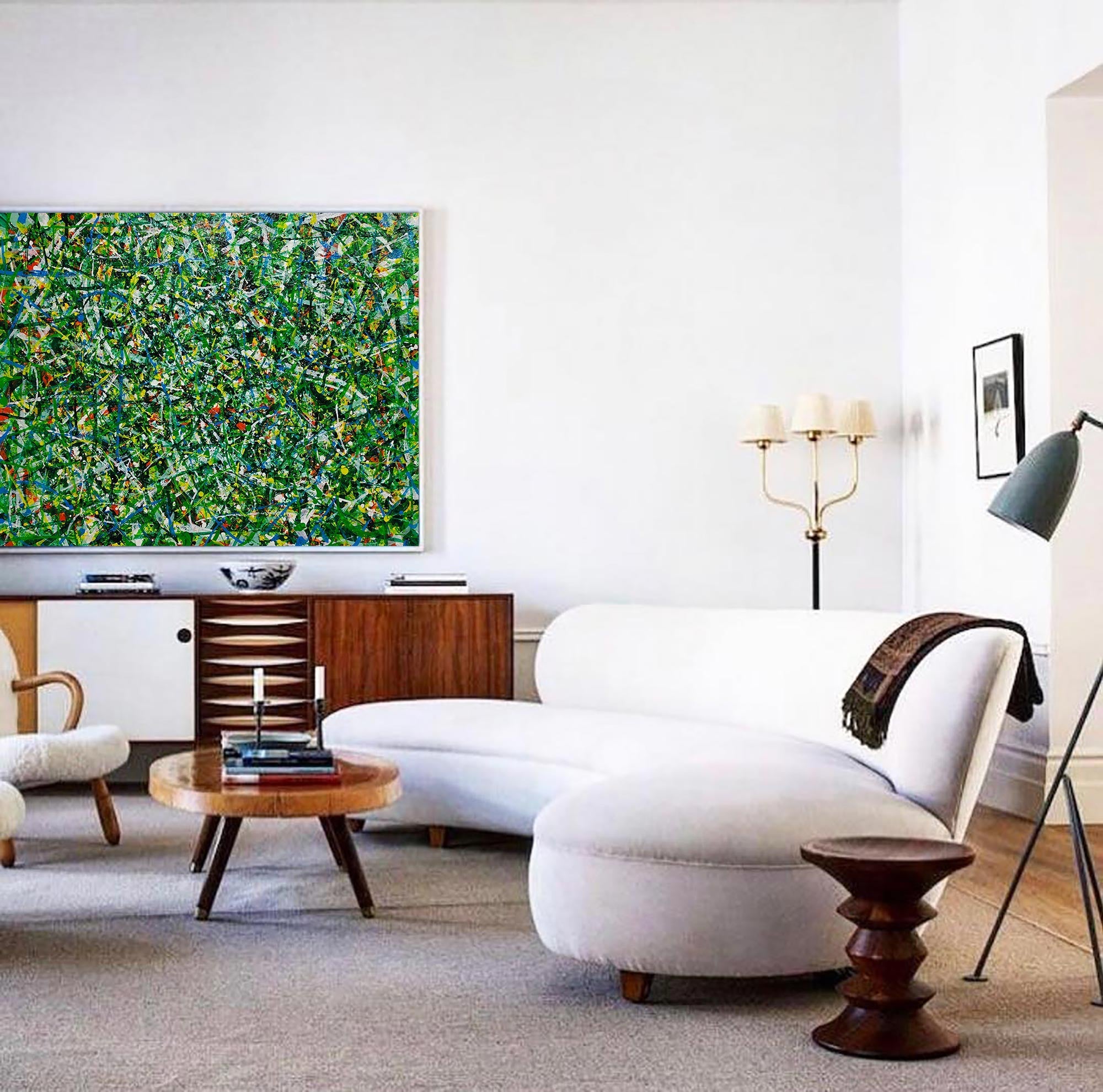 Green Horizontal Abstract Art #IS78