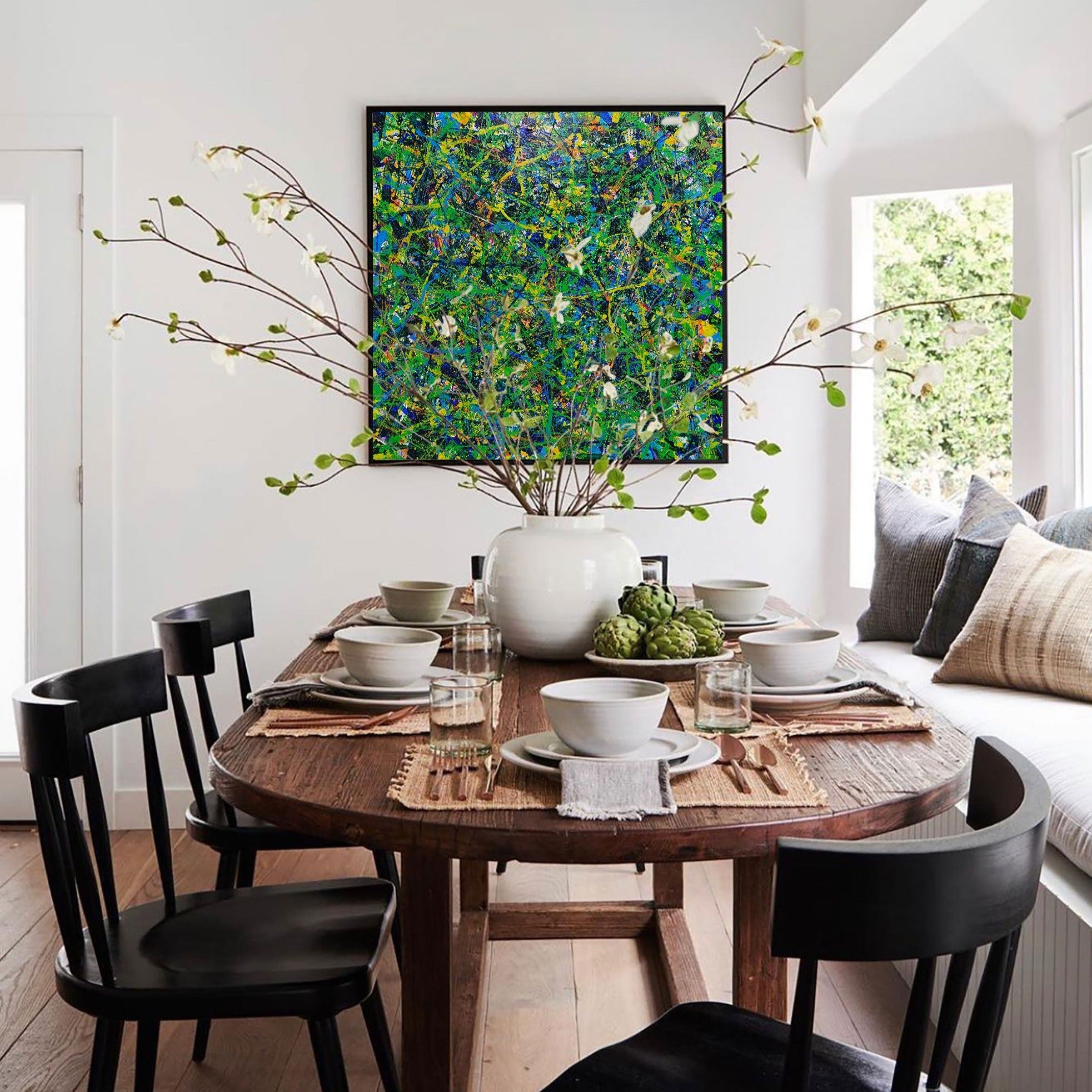 Green Square Abstract Art #IS83
