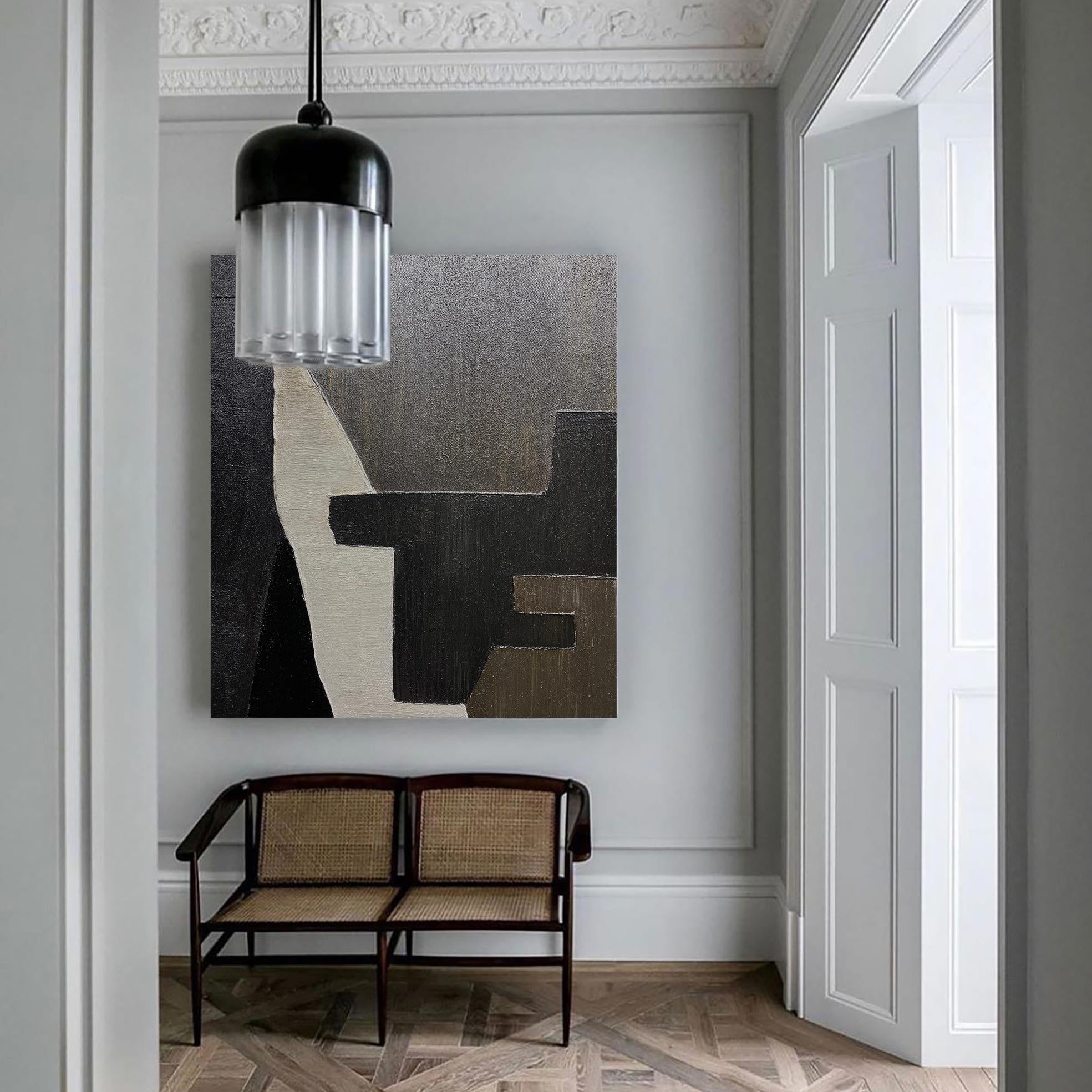 Peinture abstraite noir et marron #ABAV190