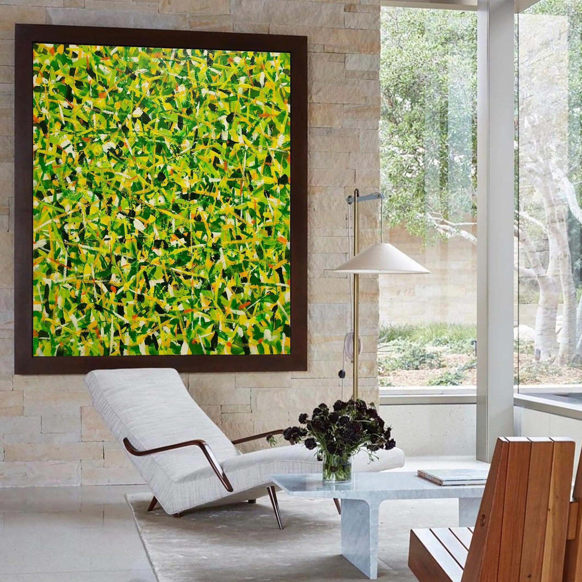 Yellow Square Abstract Art #IS81