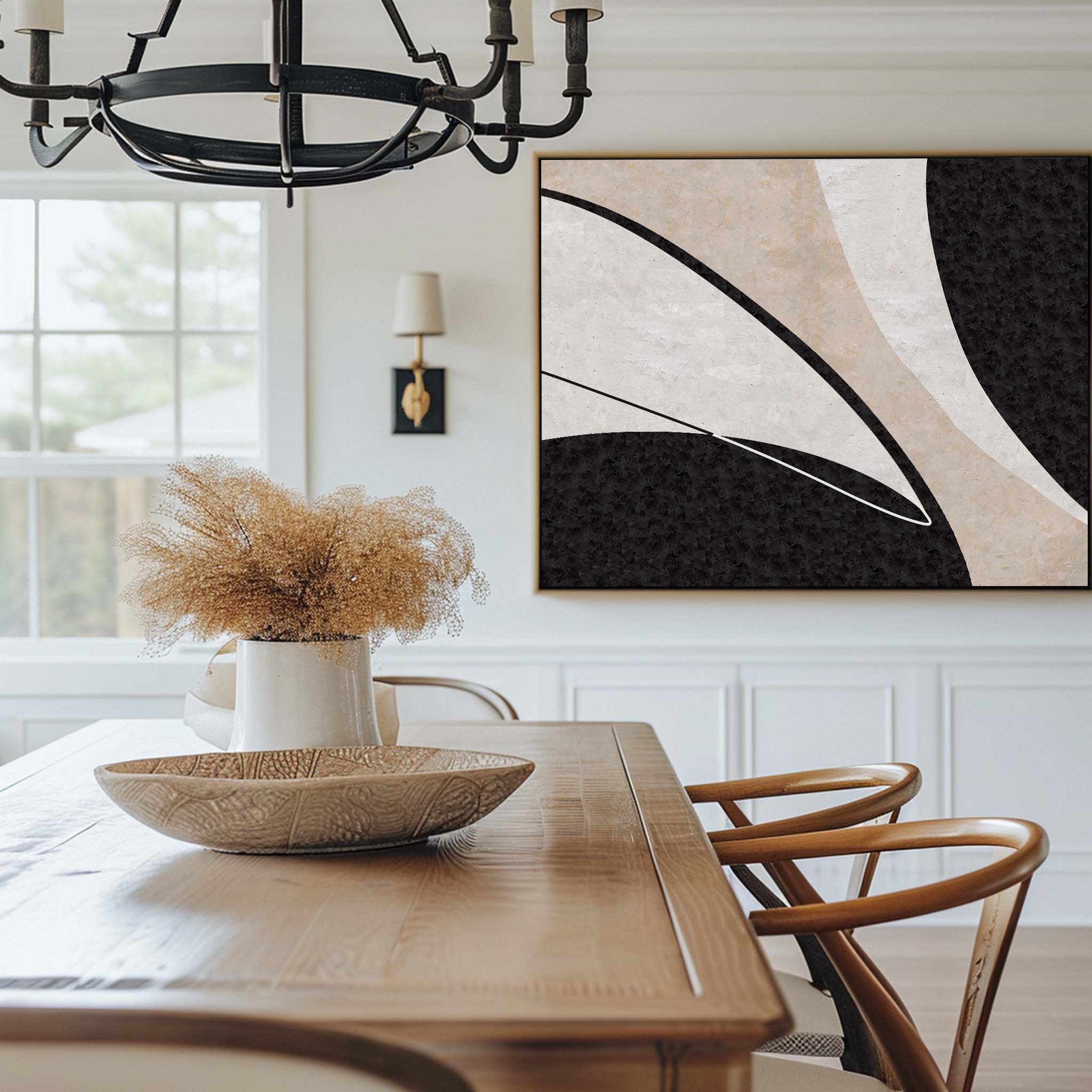 Black And Brown Abstract Painting #ABAH72