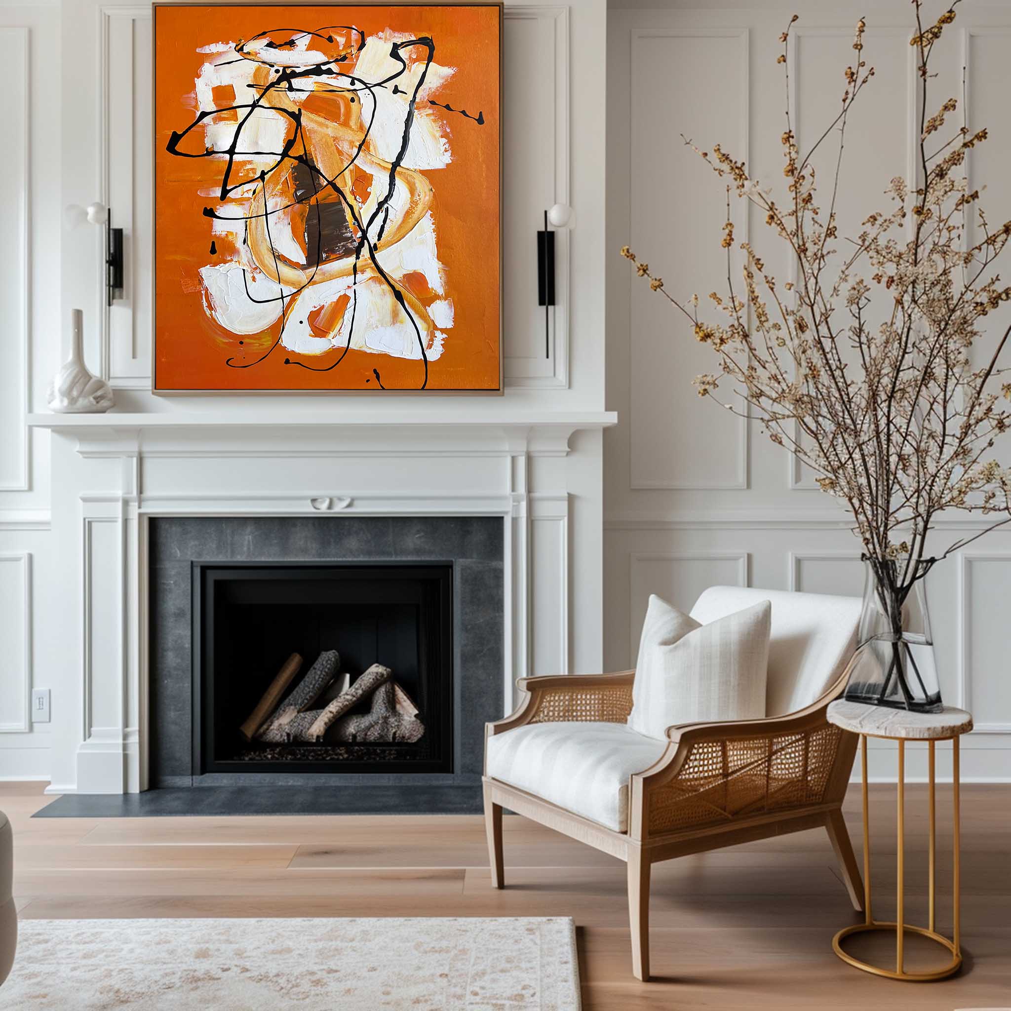 Orange Abstract Painting #ABAV183