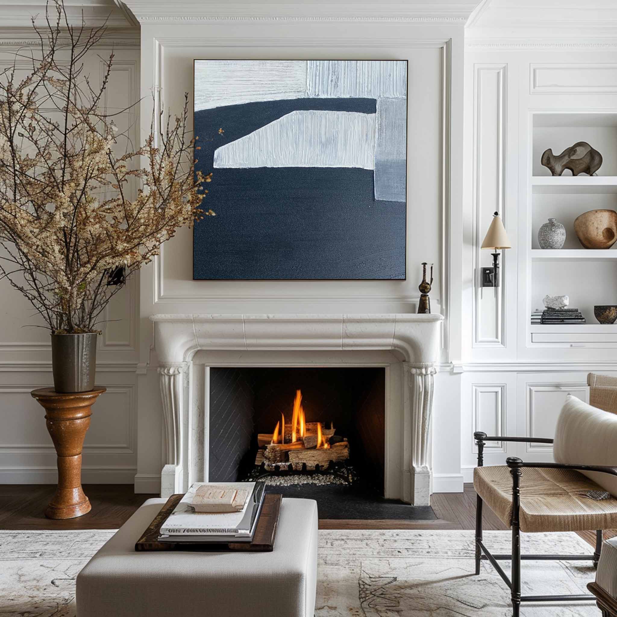 Black Grey Minimalist Painting #ABAS71