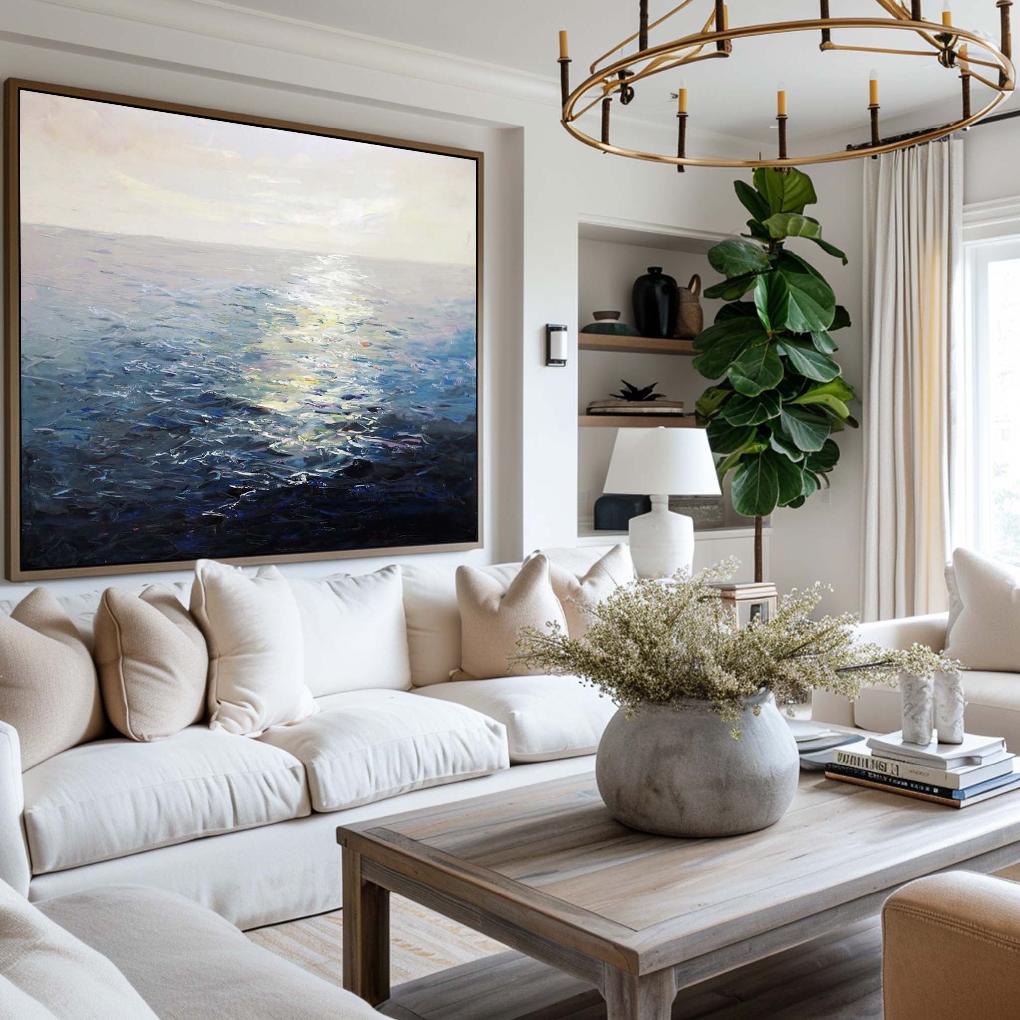 Abstract Ocean Canvas Painting #ABSH02