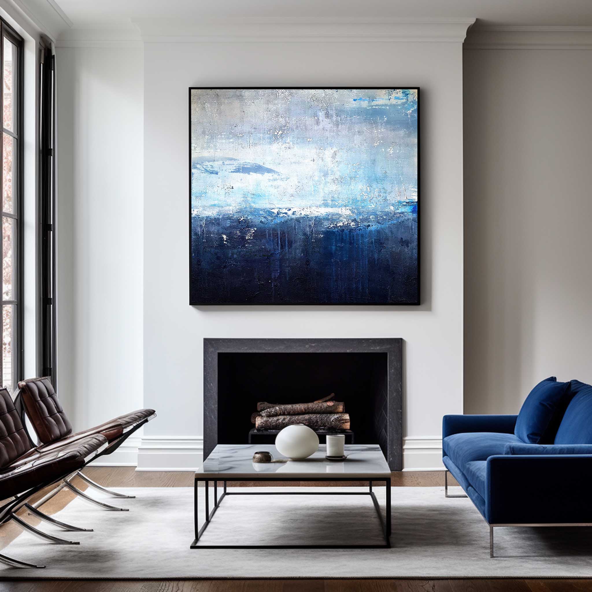 Blue Abstract Ocean Painting #ABSS13