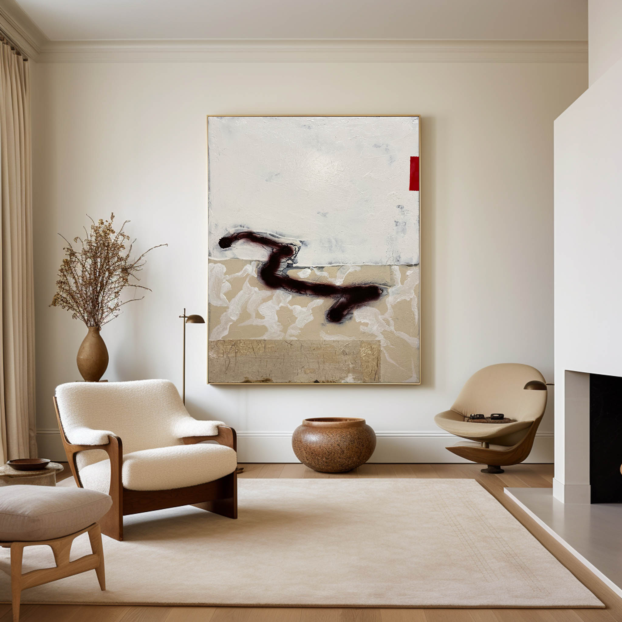 Peinture abstraite marron #ABAV174