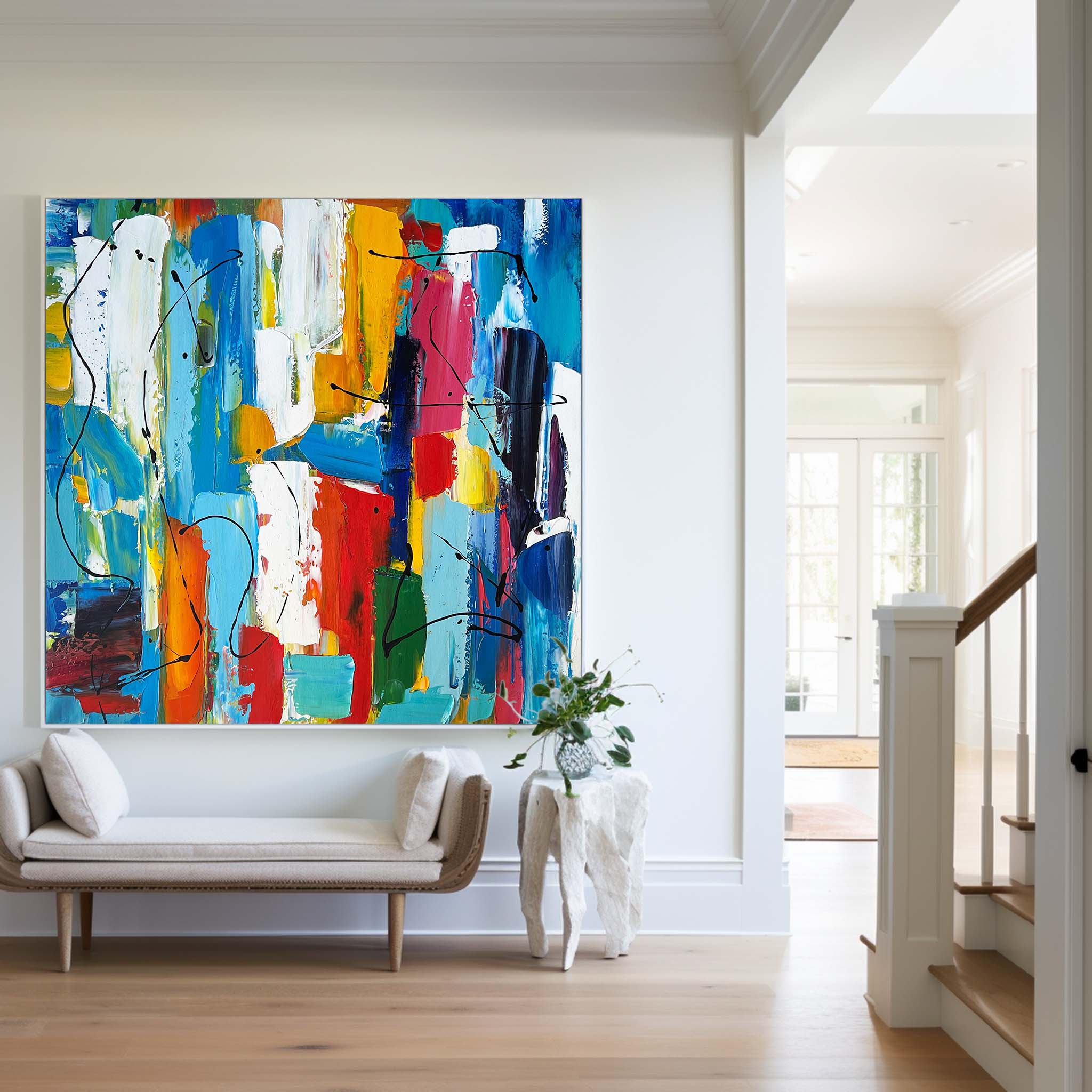 Colorful Square Abstract Painting #ABAS60