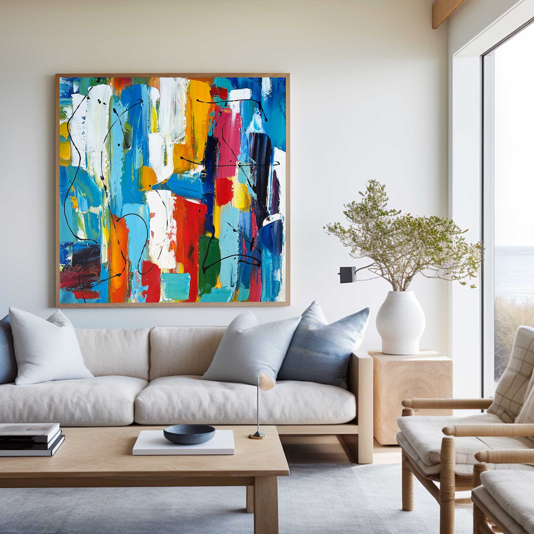 Colorful Square Abstract Painting #ABAS60