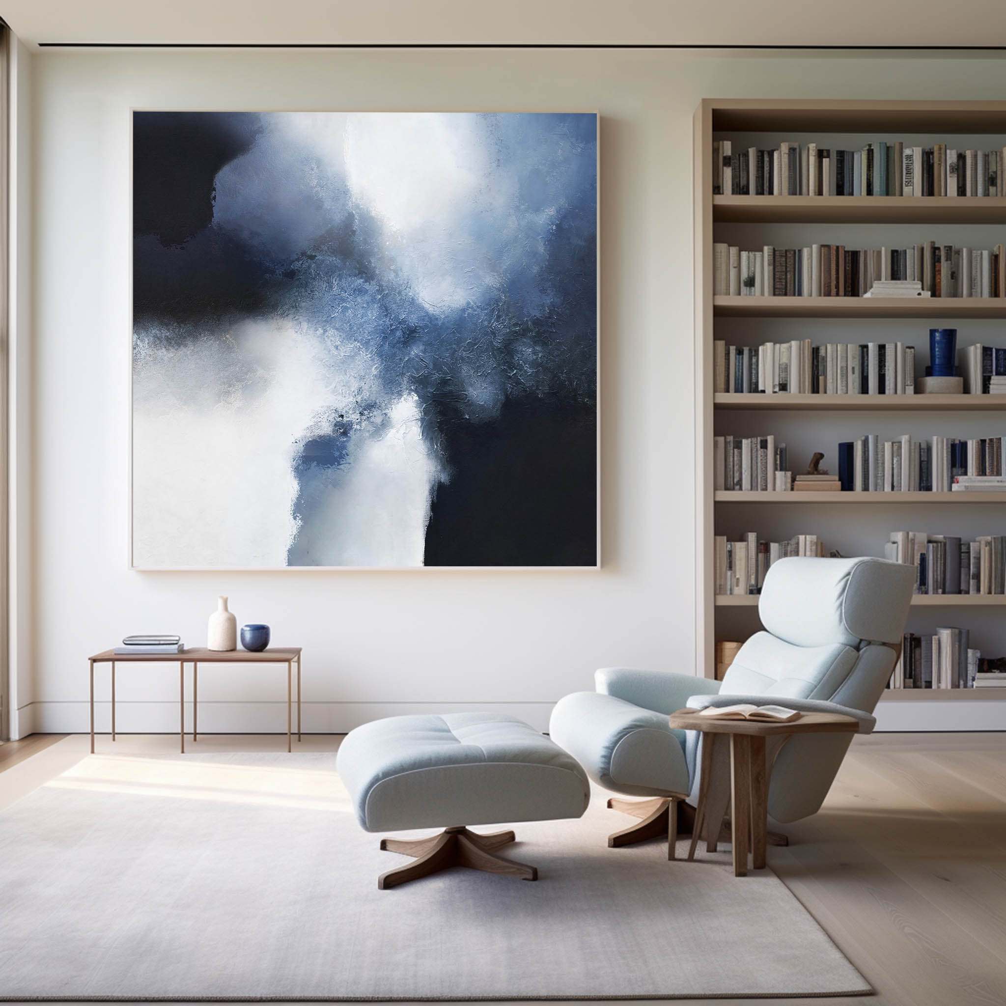 Large Blue Abstract Art #ABAS04