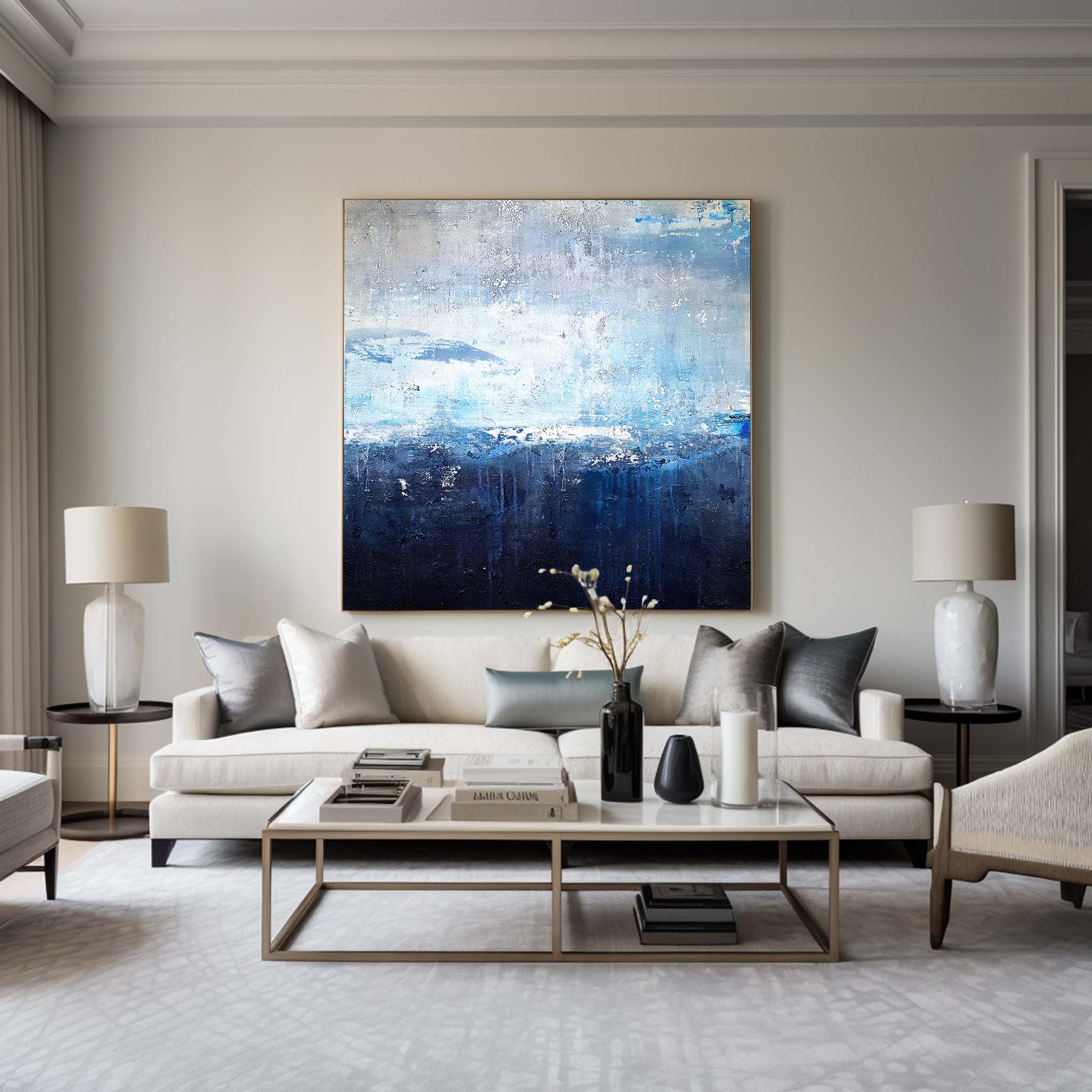 Blue Abstract Ocean Painting #ABSS13