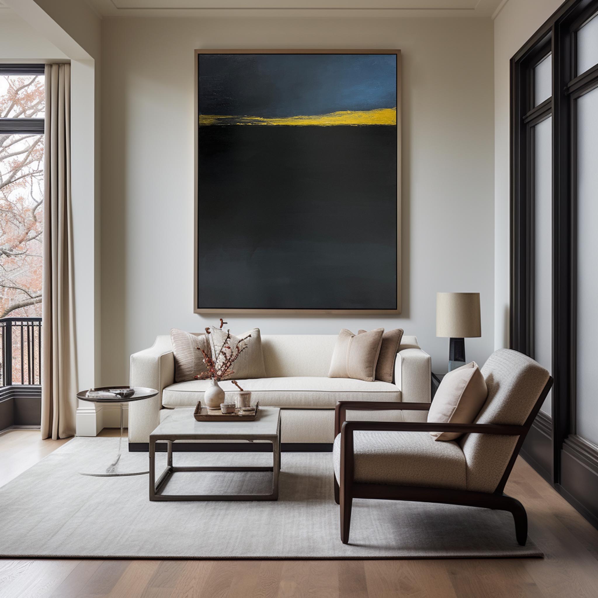 Modern Black Abstract Painting #ABAV241