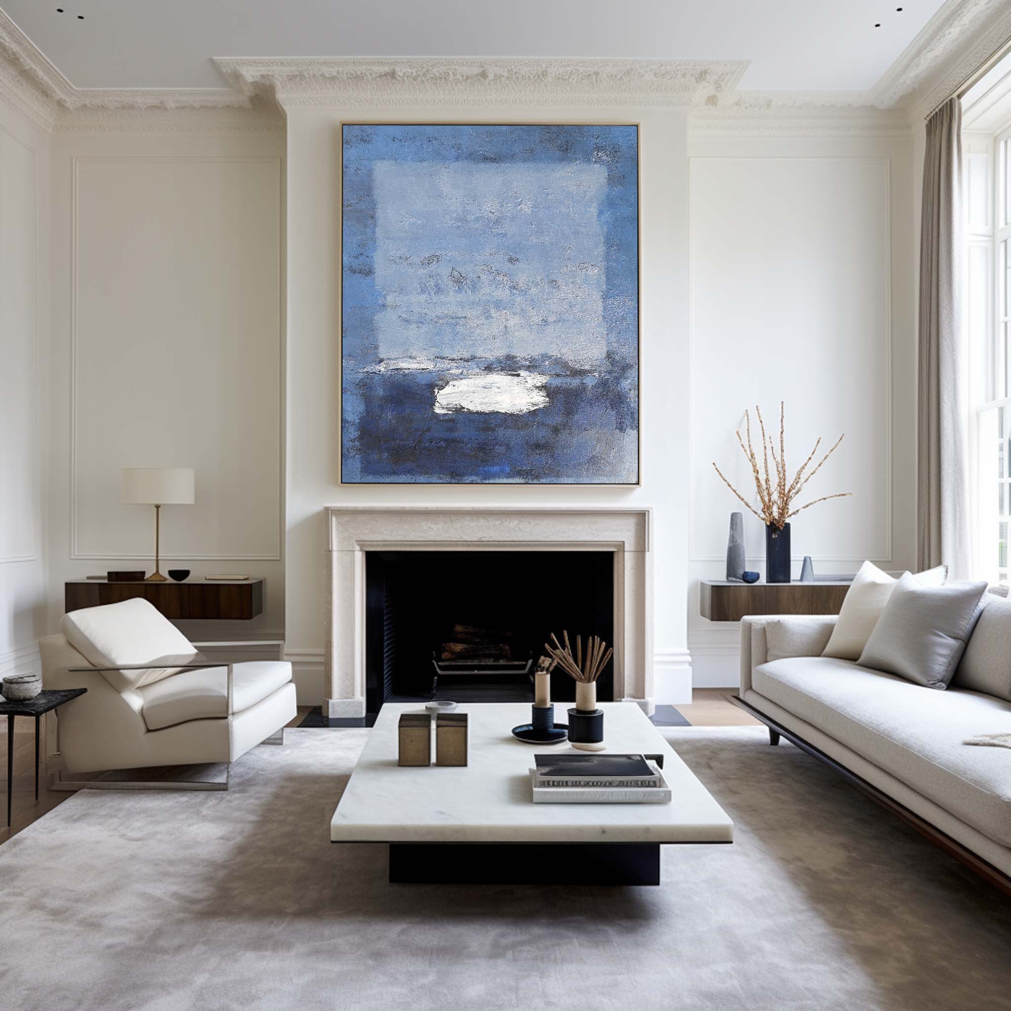 Art minimaliste bleu #ABAV83