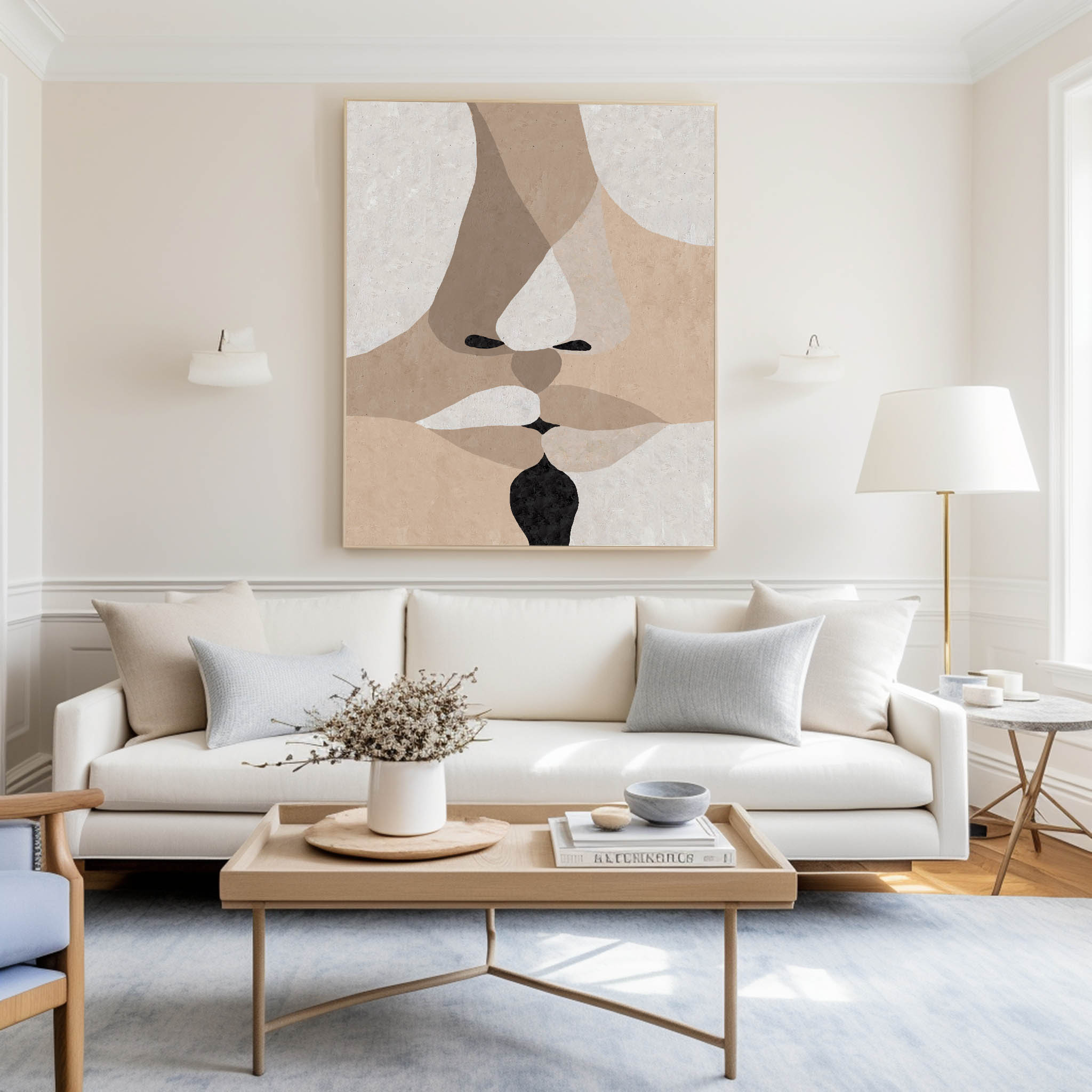 Beige Minimalist Abstract Painting #ABAV204