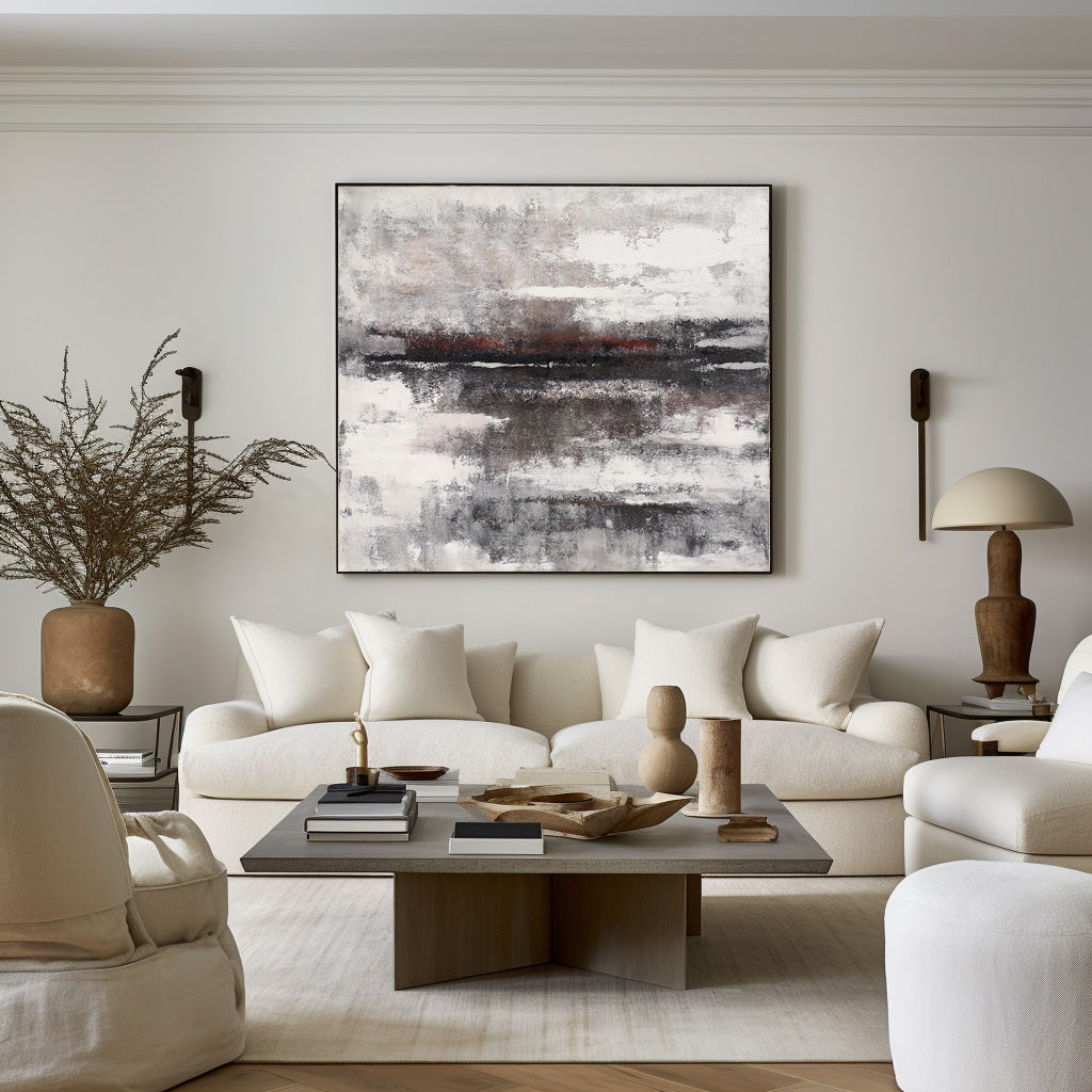 Grey Abstract Painting #ABSH37