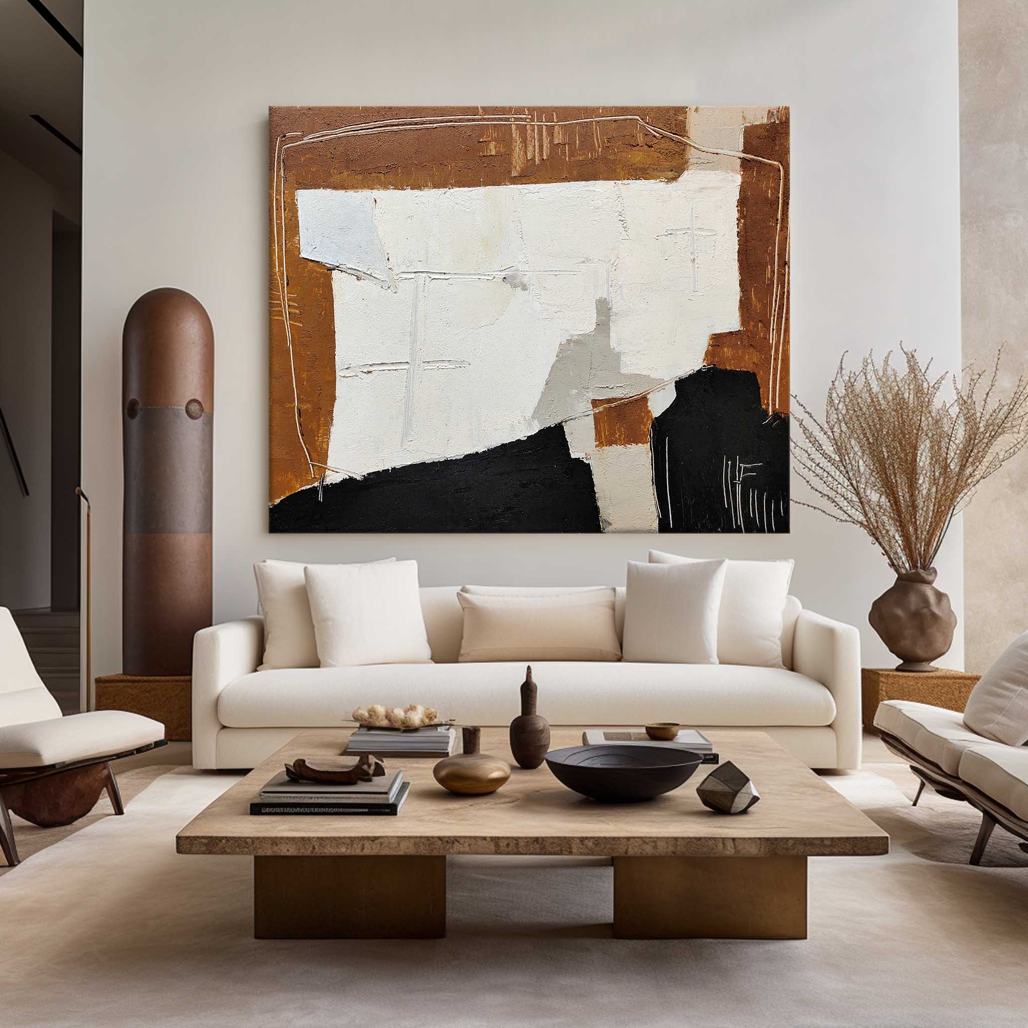 Black And Brown Abstract Painting #ABAH51
