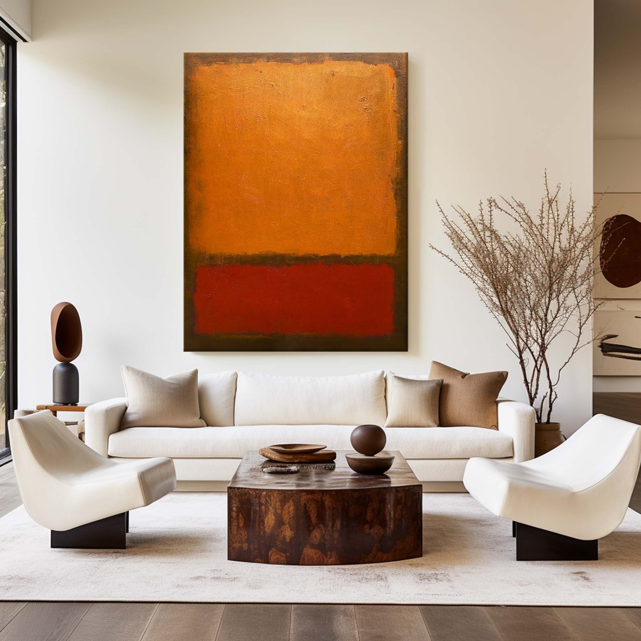 Red And Orange Minimalist Painting #ABAV168