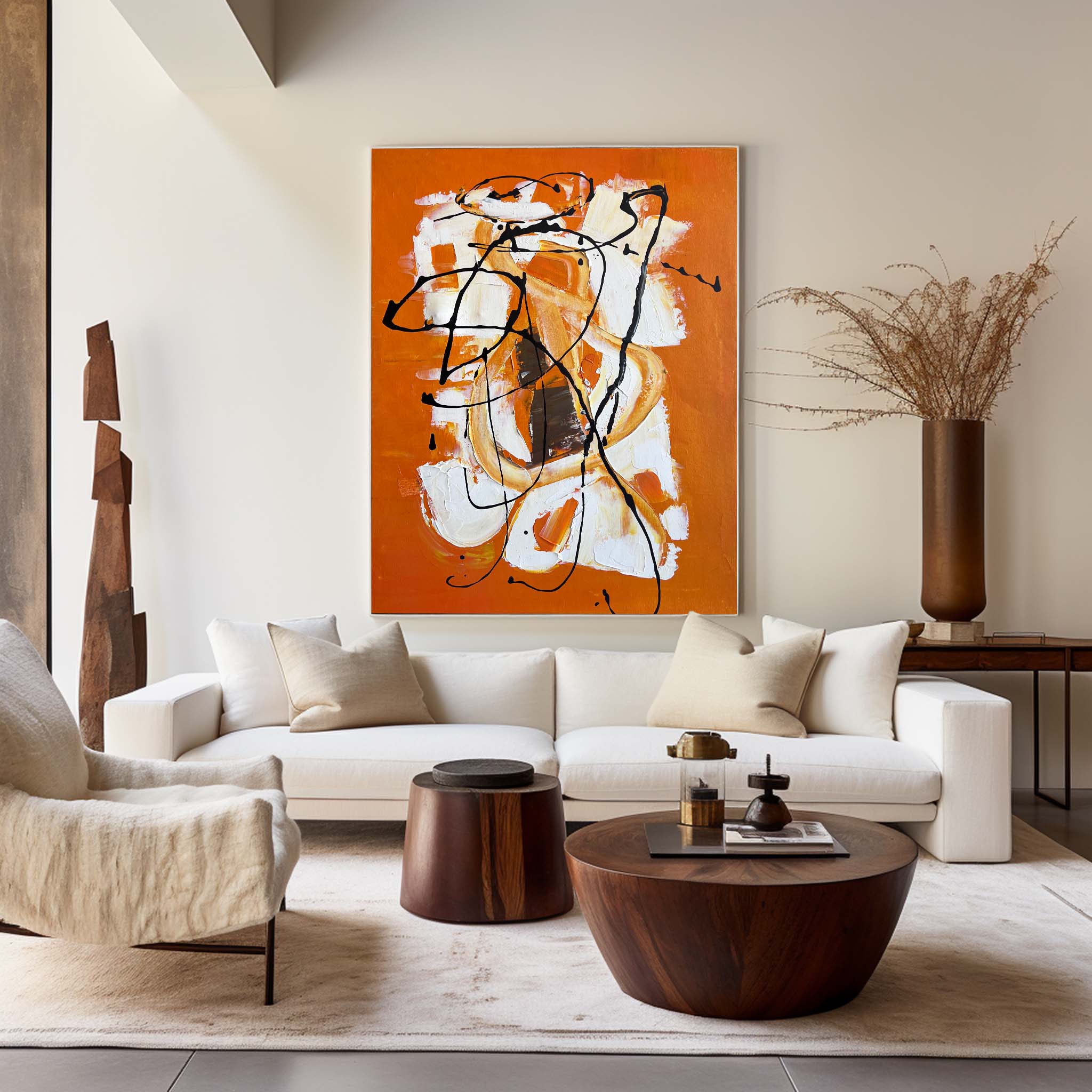 Orange Abstract Painting #ABAV183