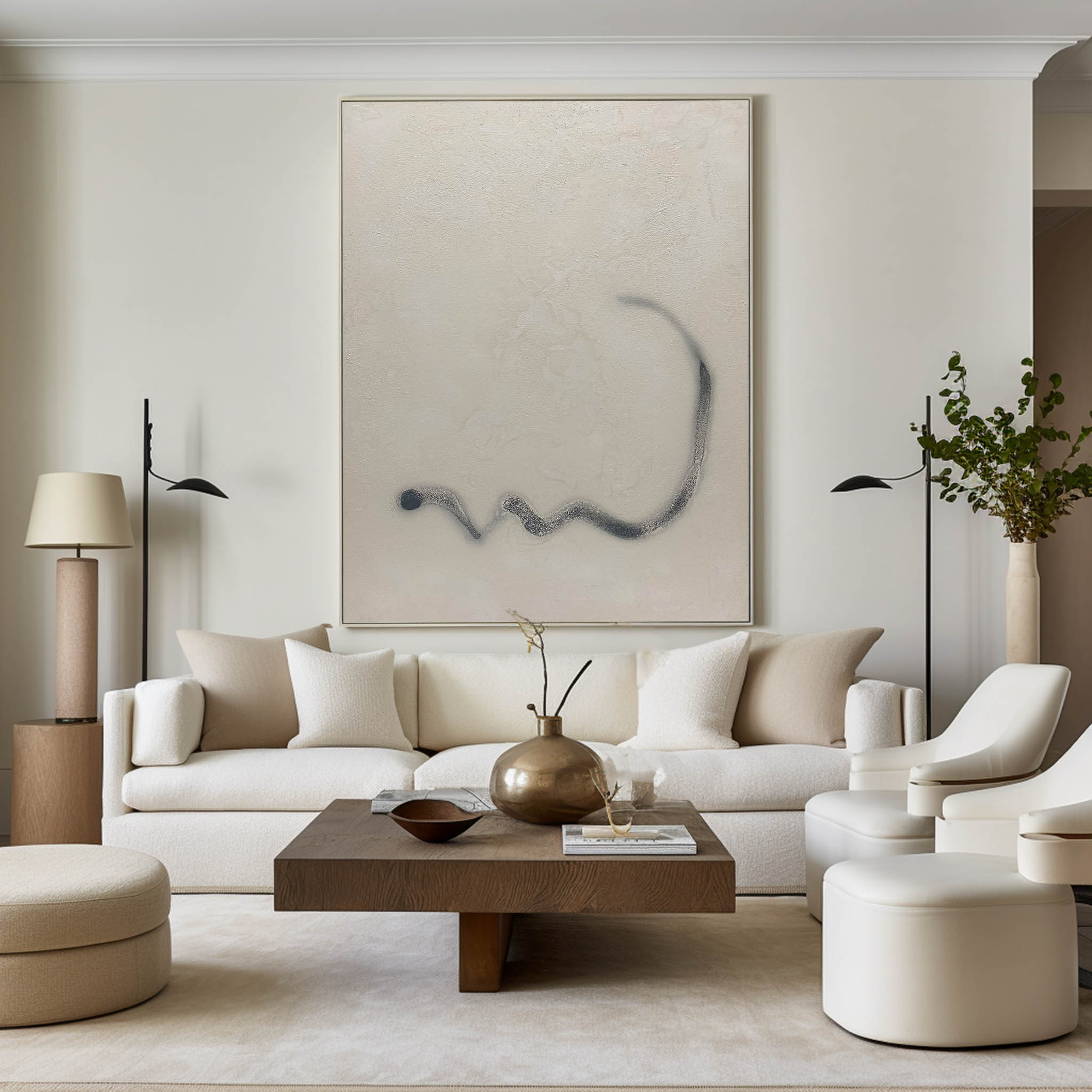 Peinture abstraite beige #ABAV178