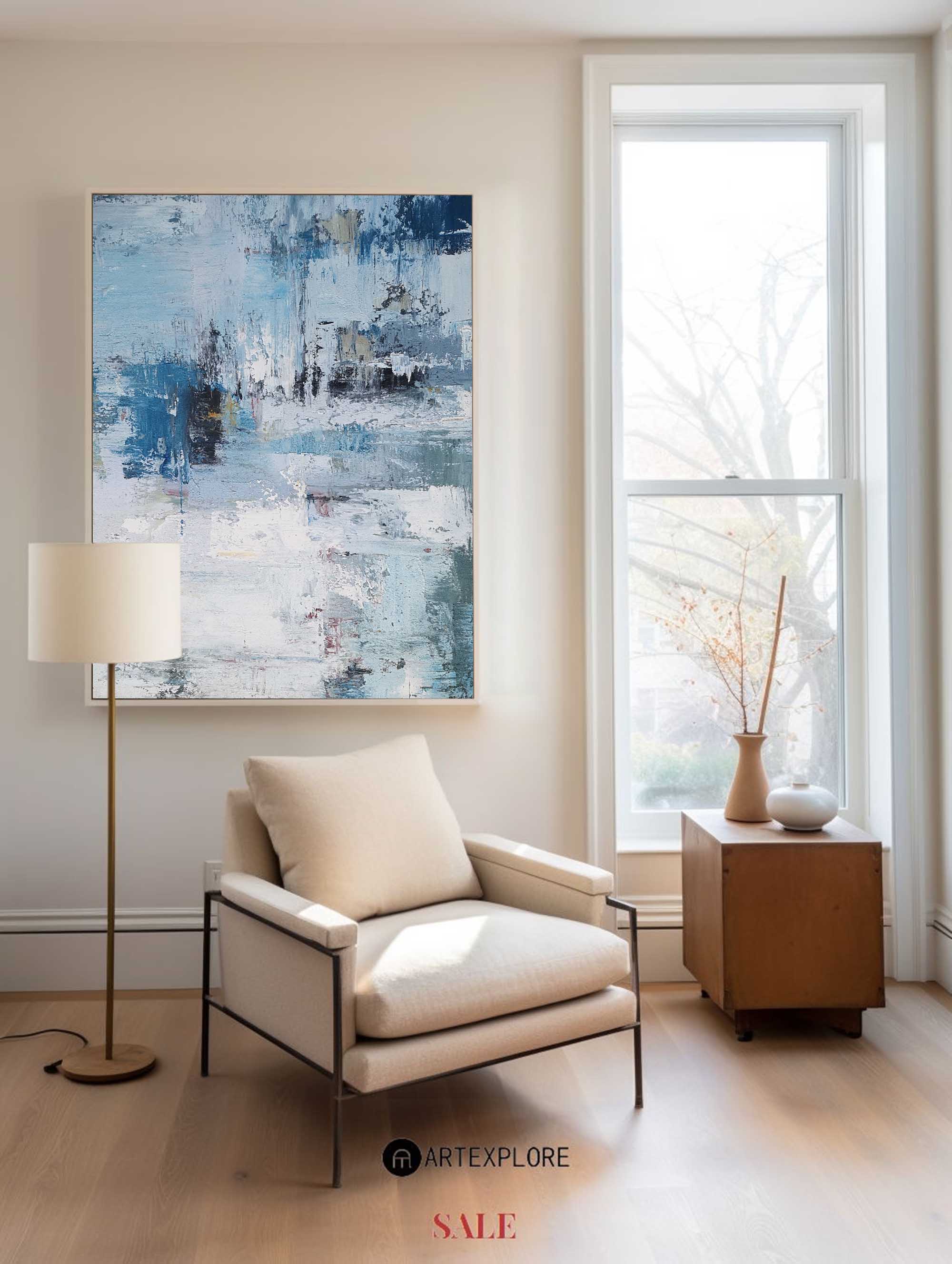 Peinture abstraite bleue #ABAV86