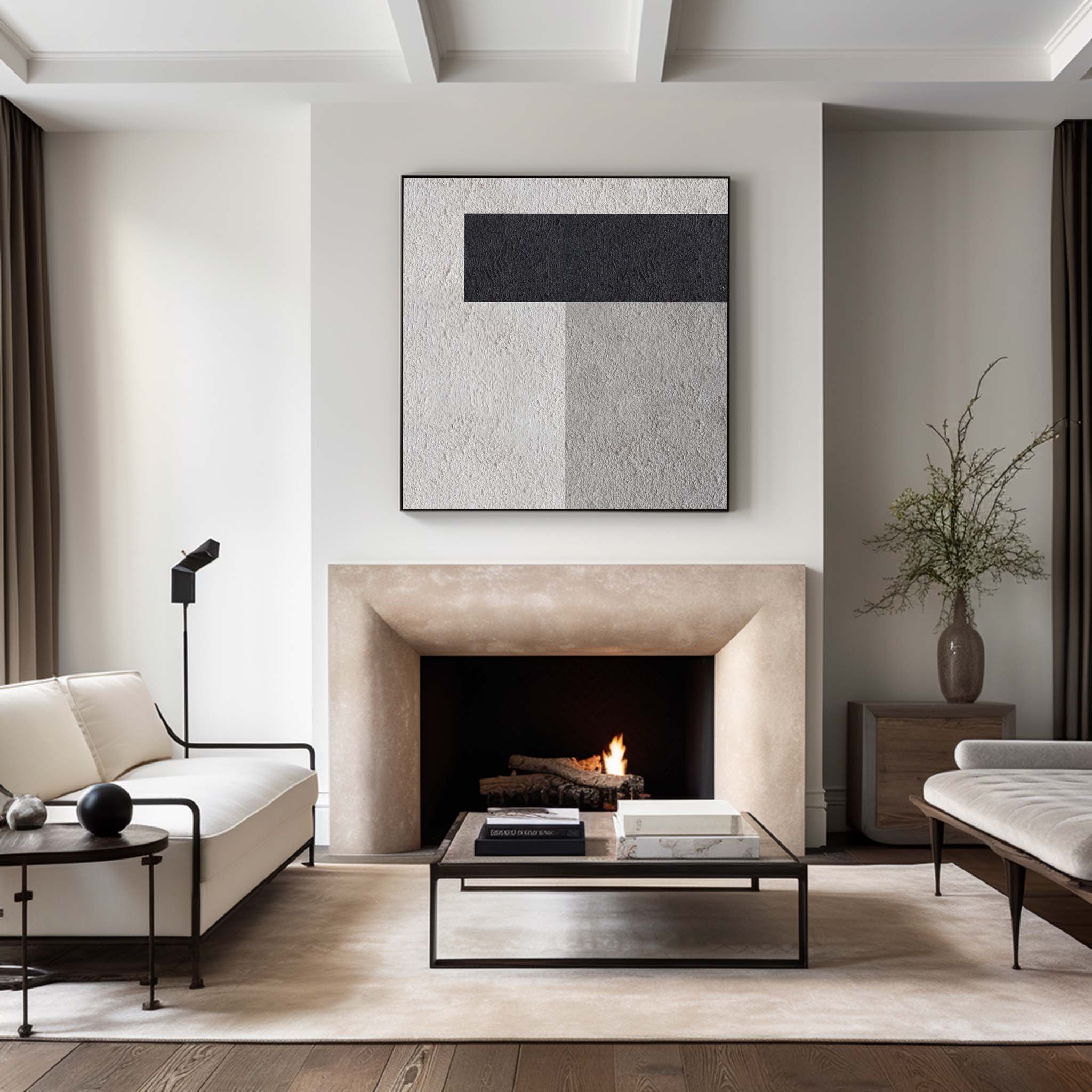 Black White Grey Minimalist Art #ABAS39