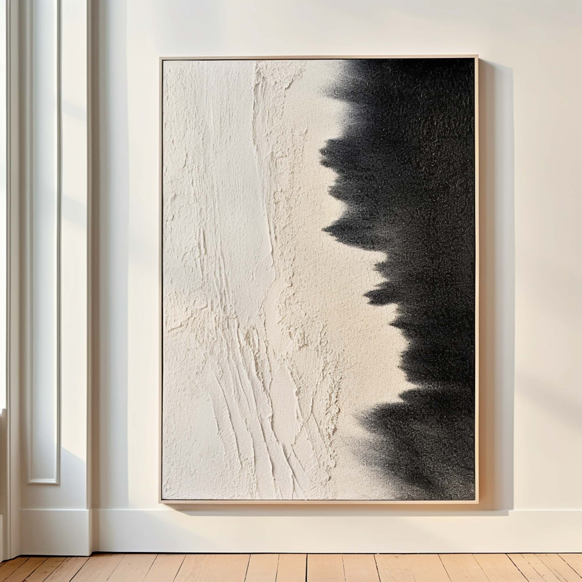 Black And Beige Seascape Painting #ABSV30