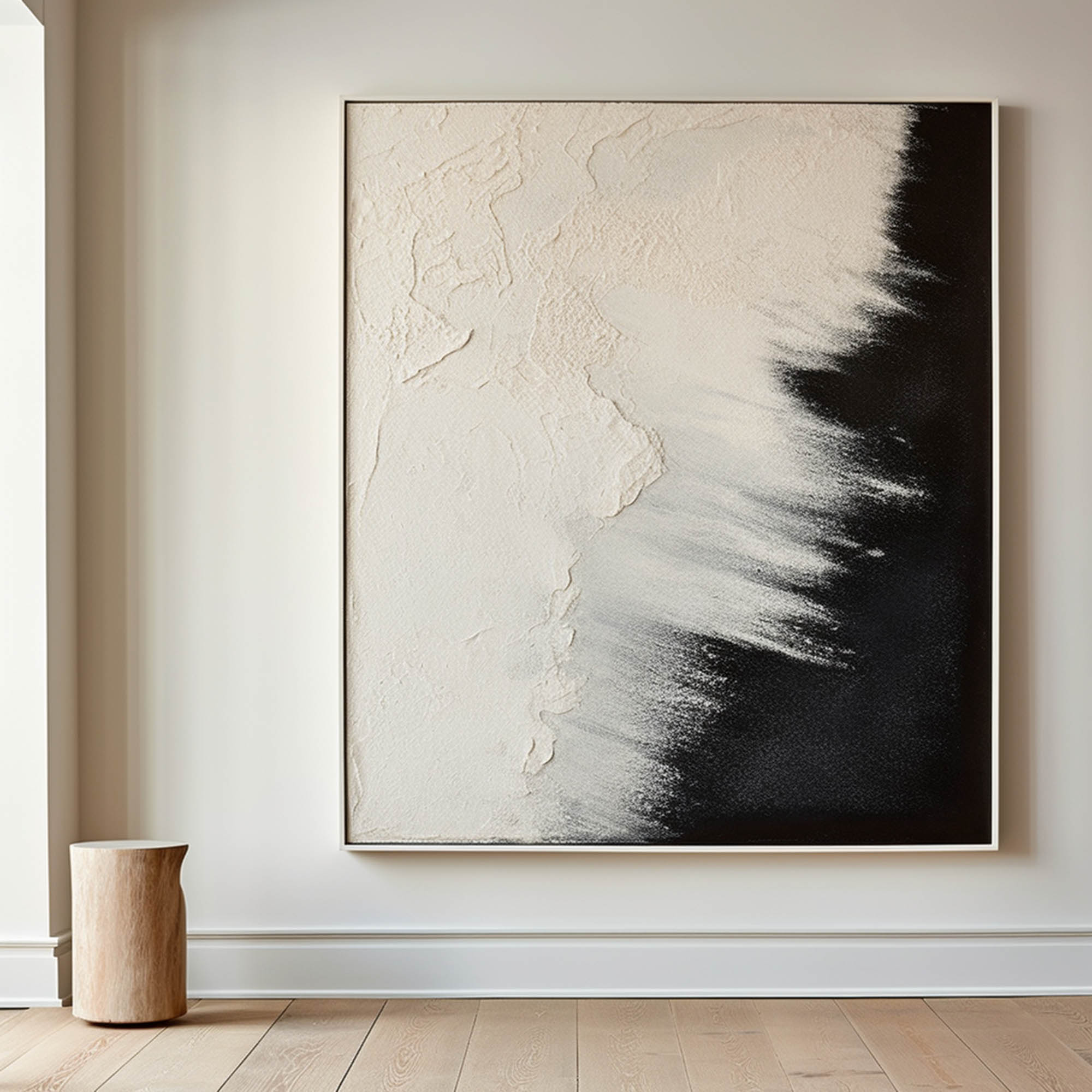 Black And Beige Seascape Painting #ABSV32