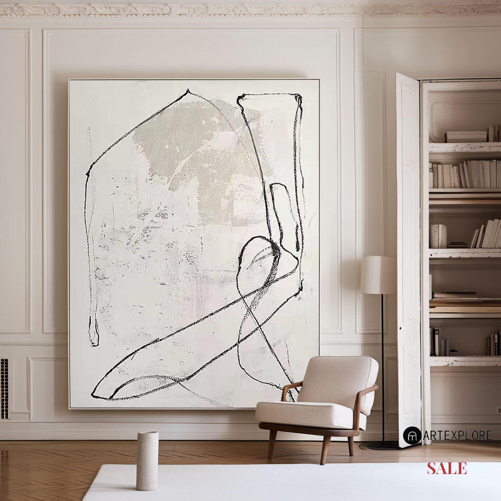 White Minimalist Painting #ABAV182