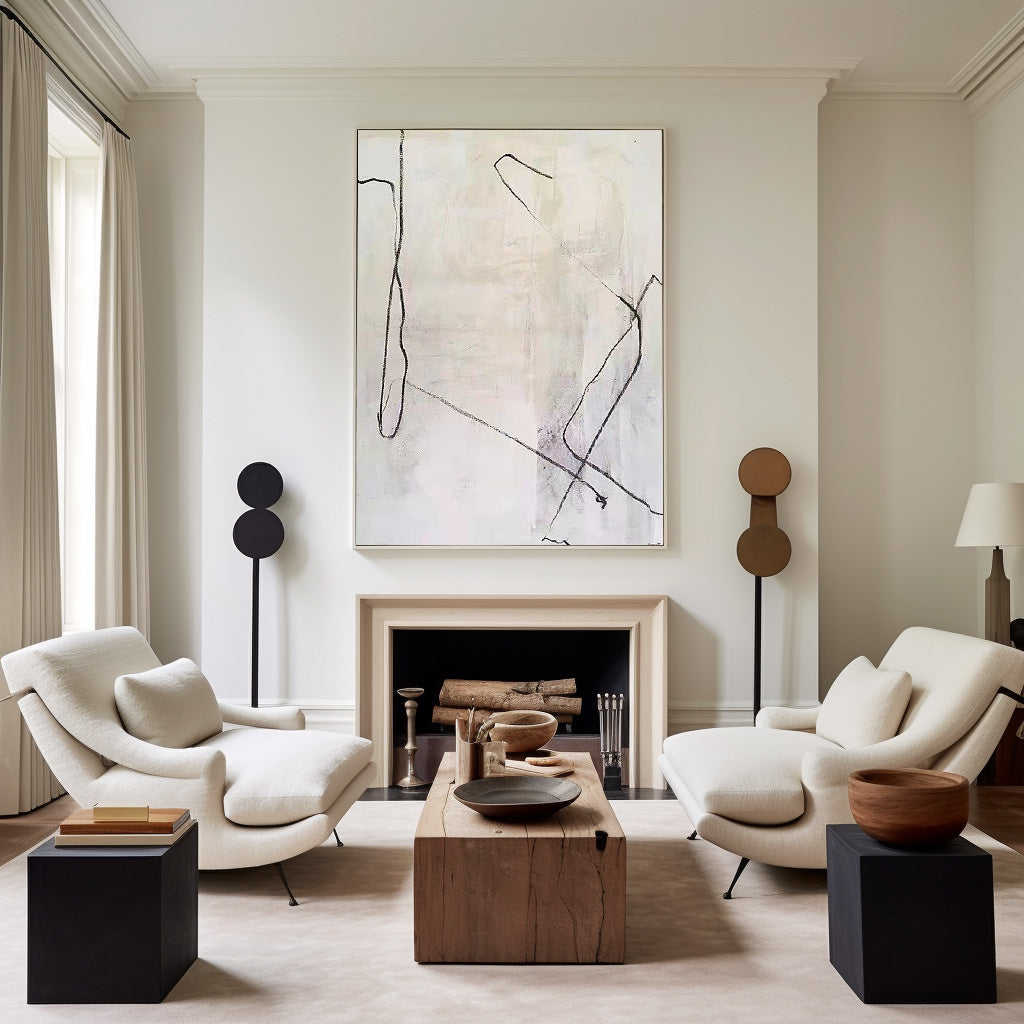 White Minimalist Painting #ABAV181