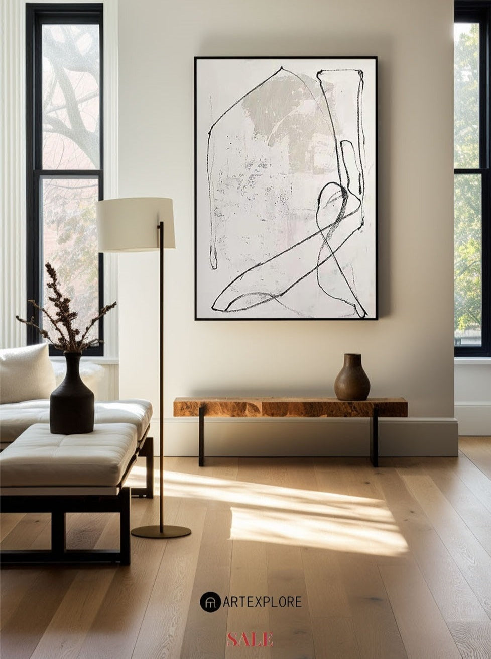 White Minimalist Painting #ABAV182