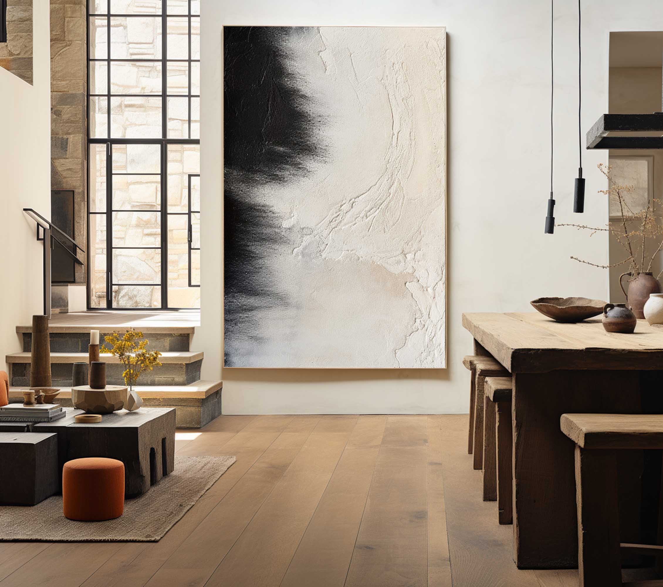 Black And Beige Seascape Painting #ABSV33