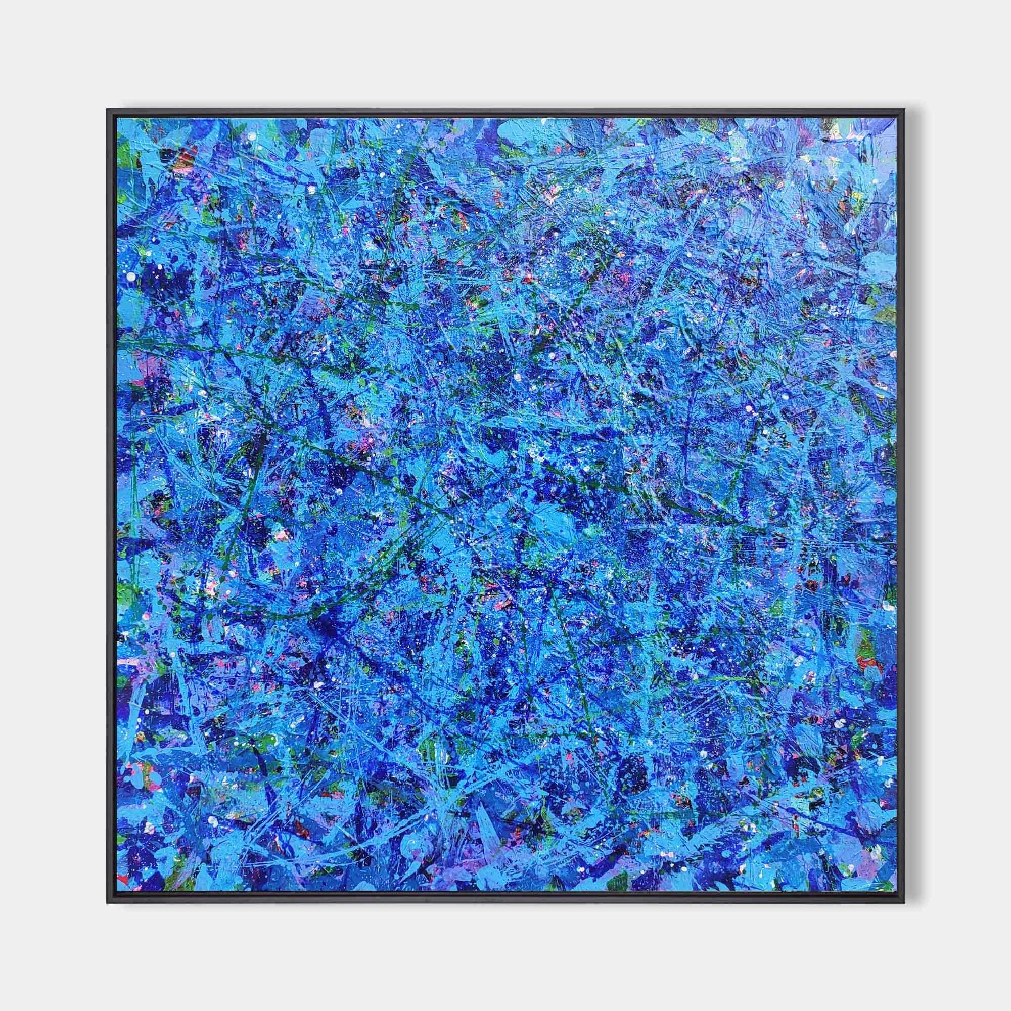 Blue Square Abstract Art #IS84