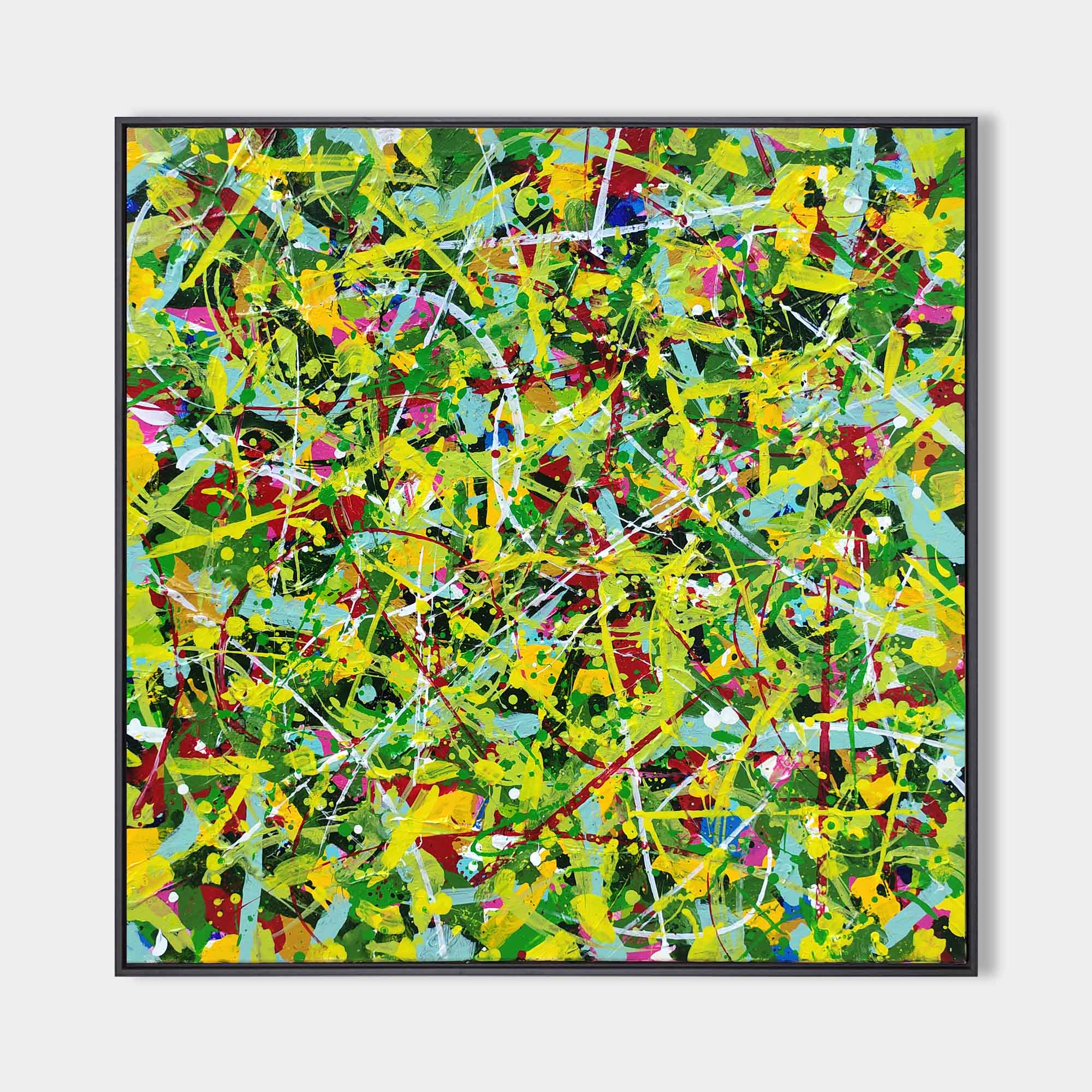 Green Square Abstract Art #IS77