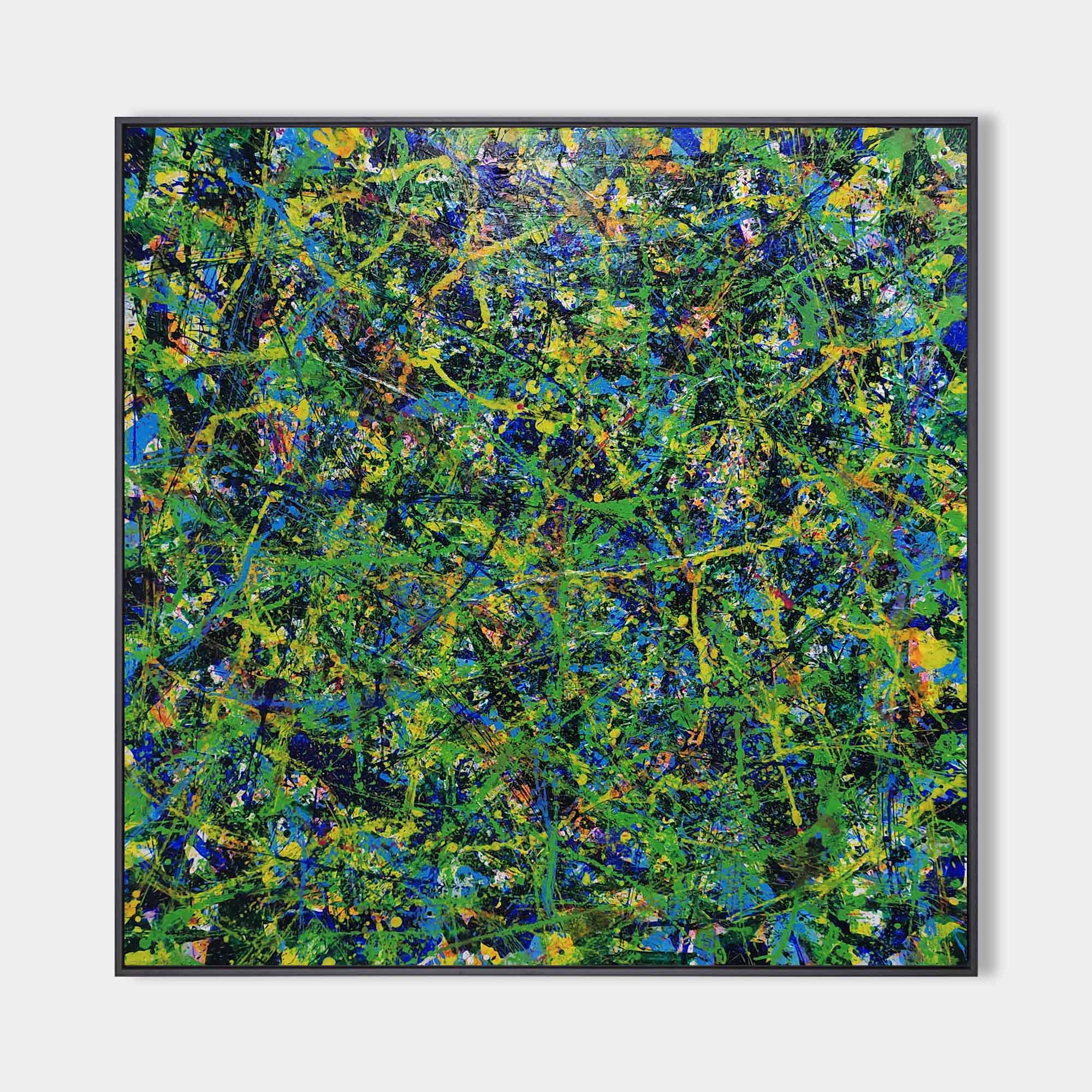 Green Square Abstract Art #IS83