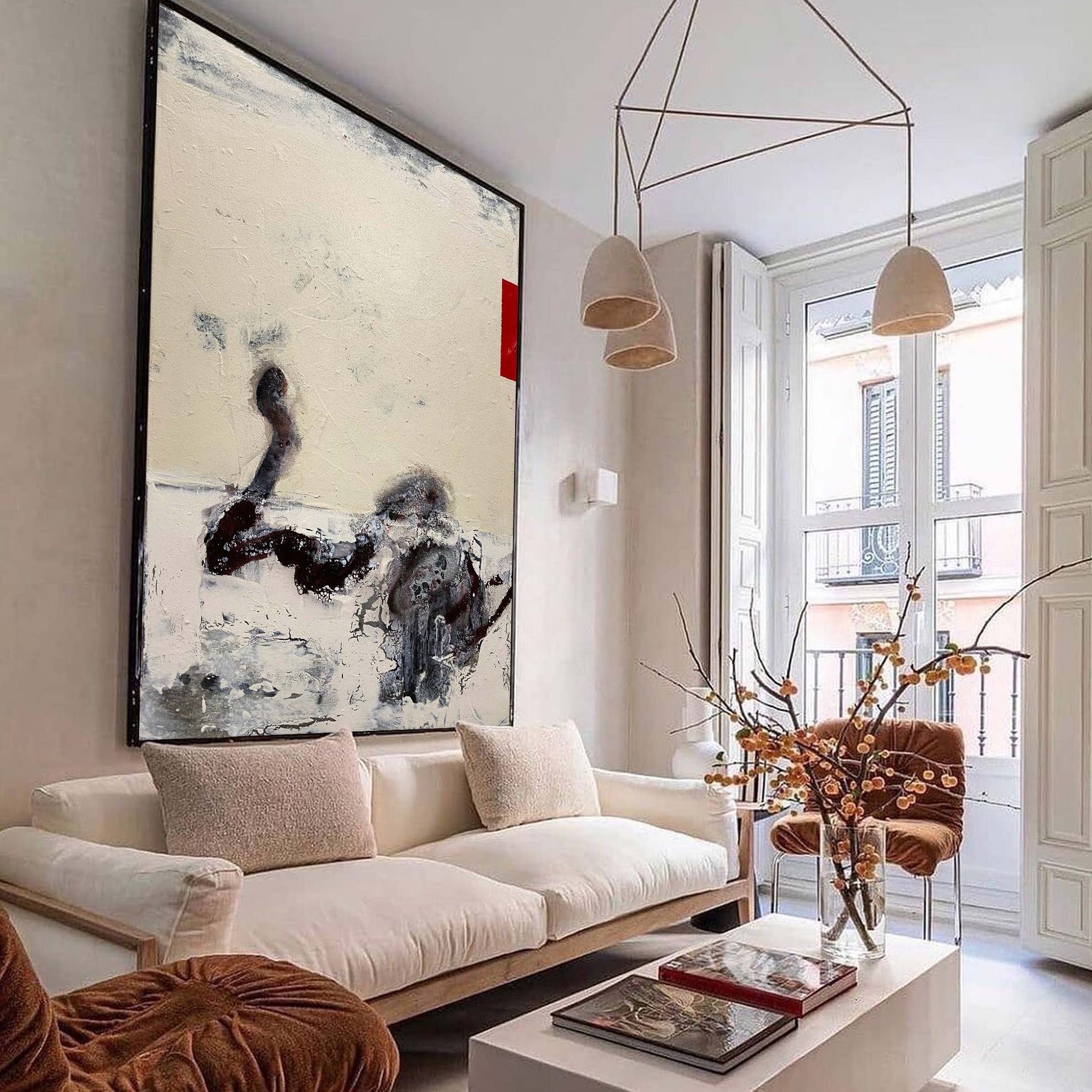 Peinture abstraite beige #ABAV176