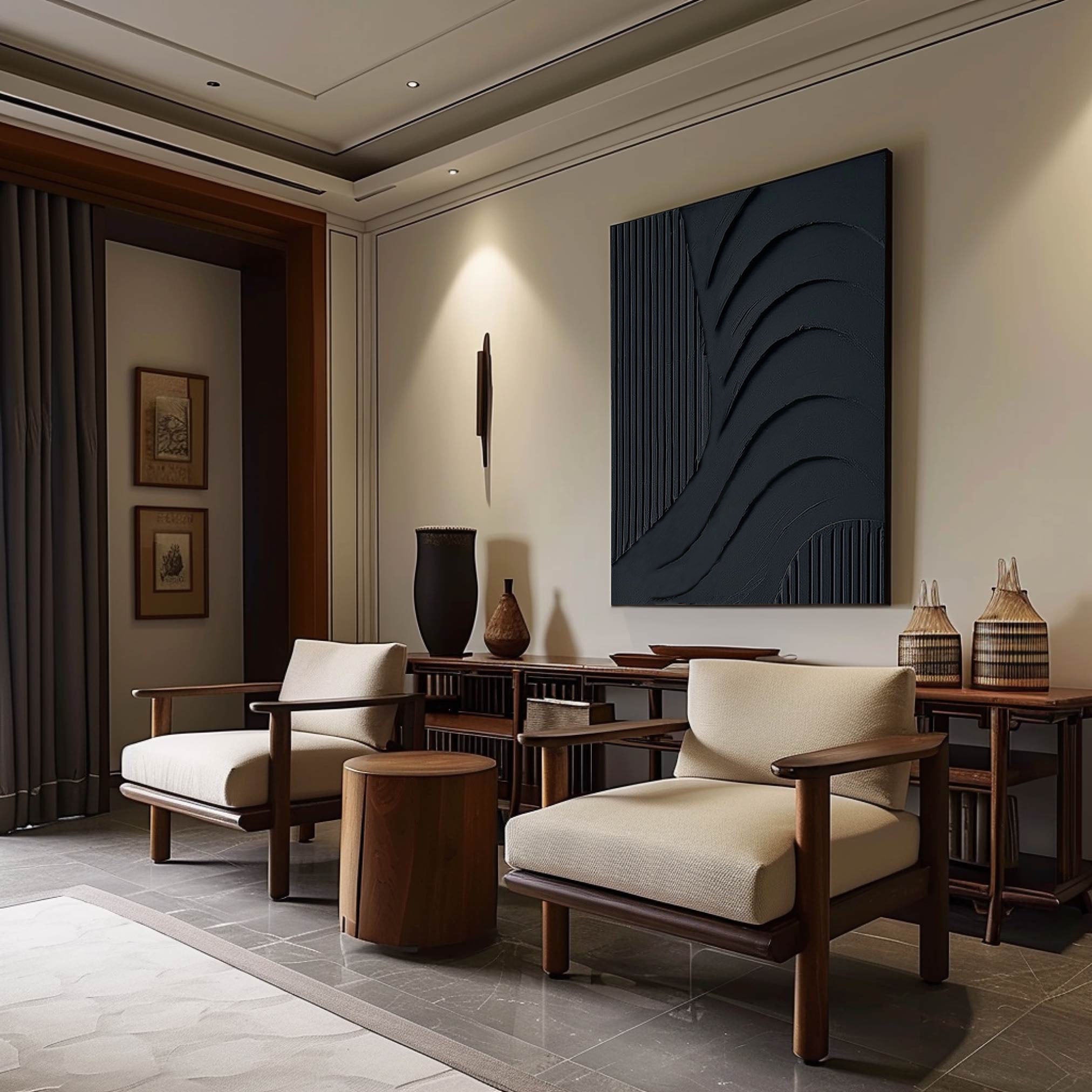 Black Minimalist Painting #BM 057