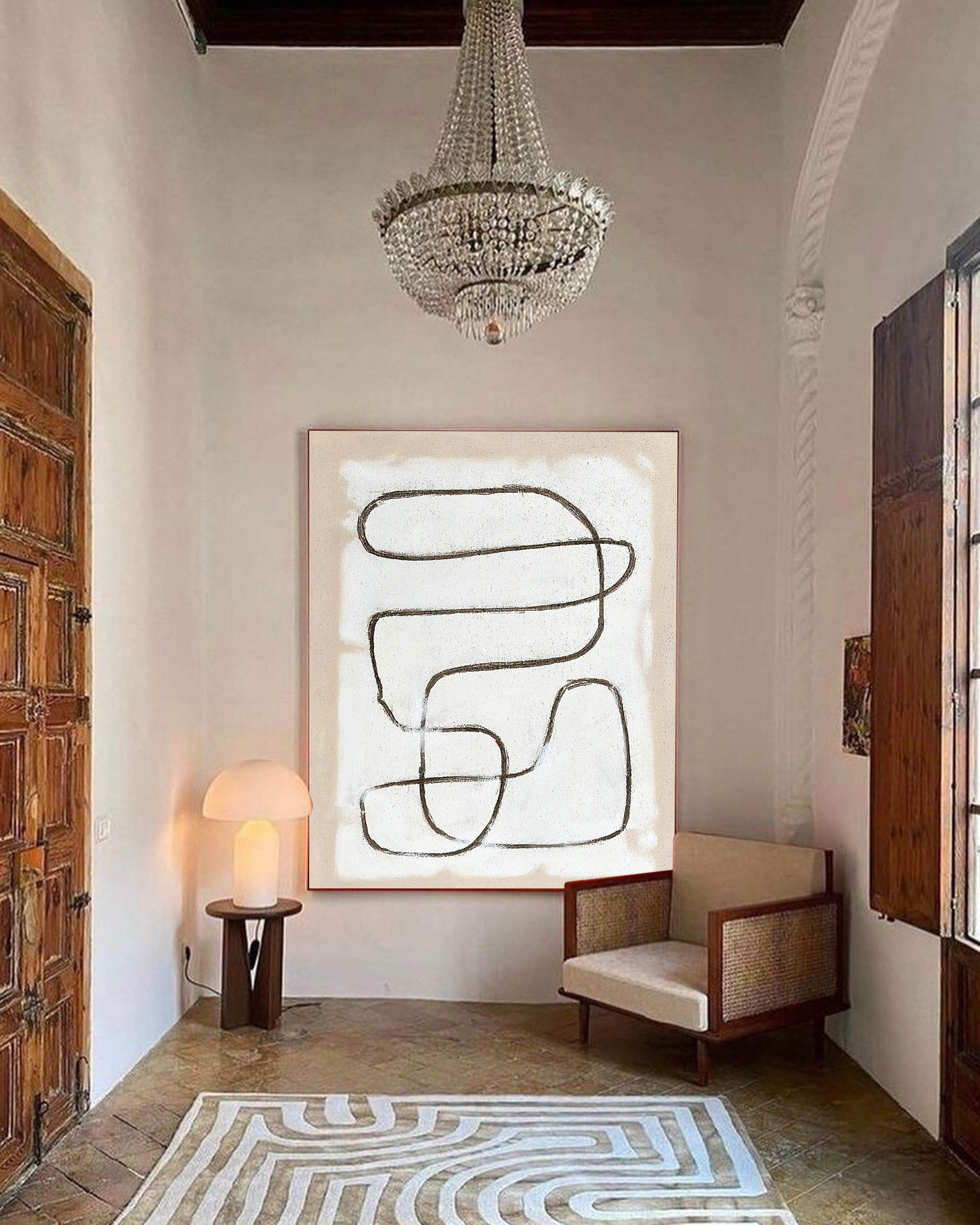 Beige Abstract Painting #ABAV316