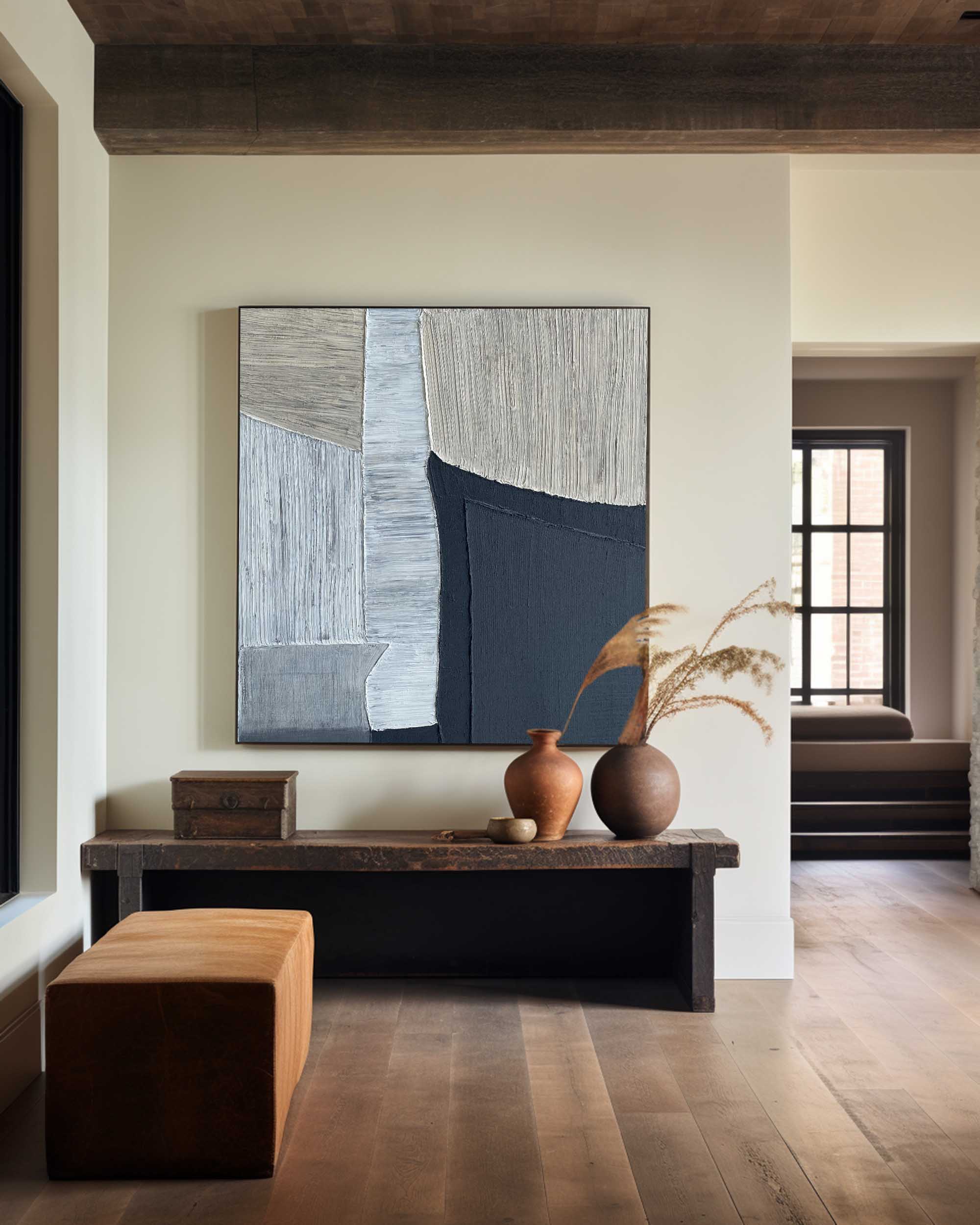 Black Grey Minimalist Painting #ABAS70