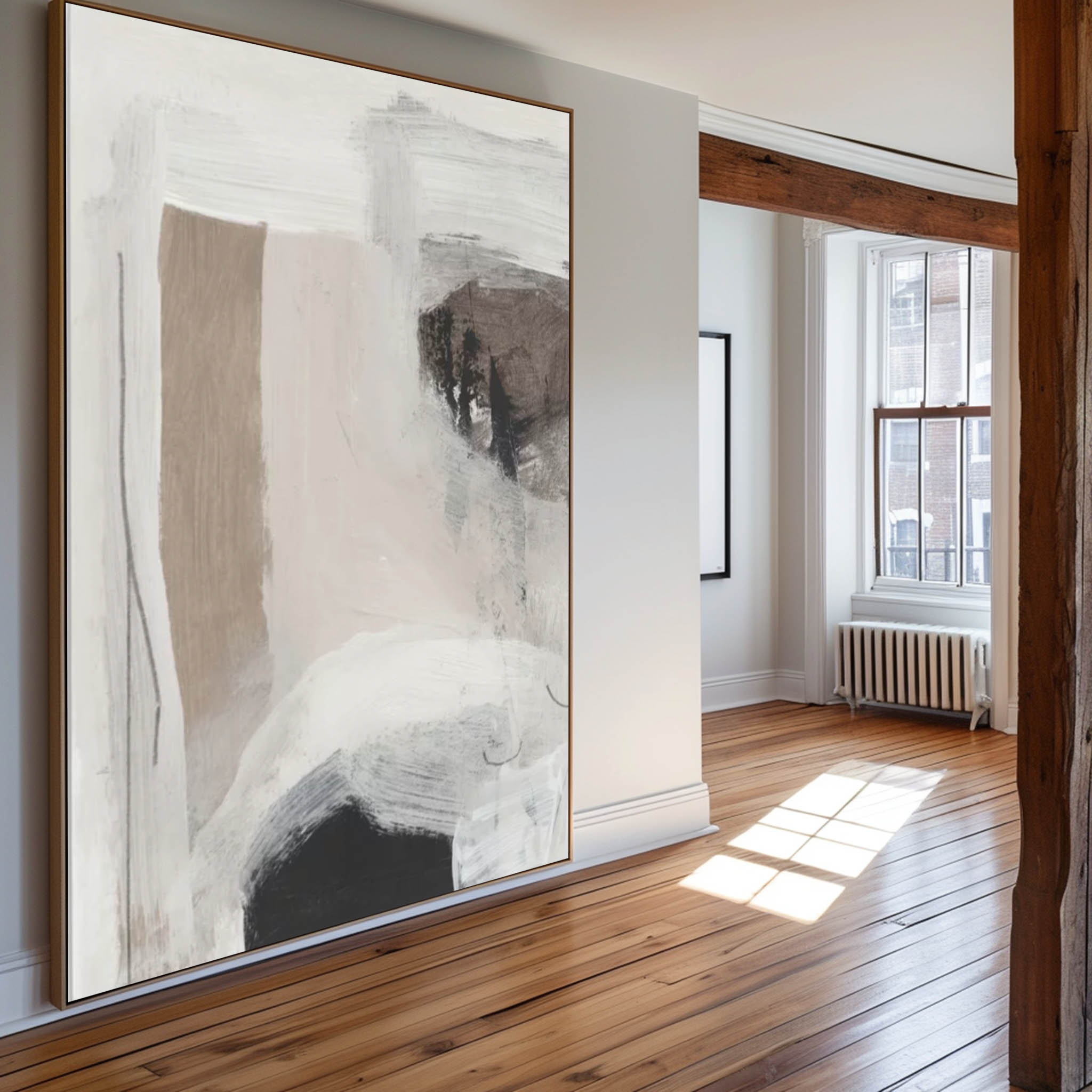 Beige Abstract Painting #ABAV298