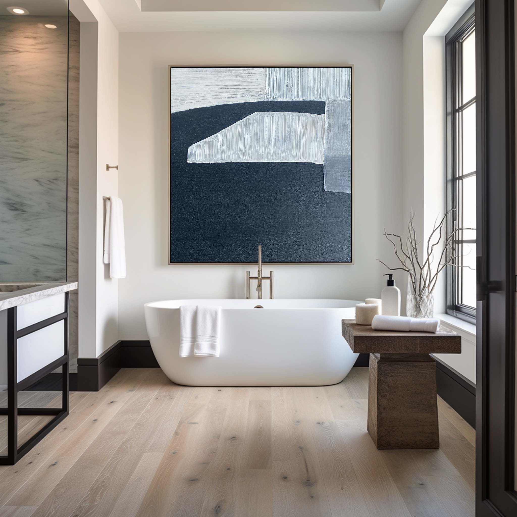 Black Grey Minimalist Painting #ABAS71