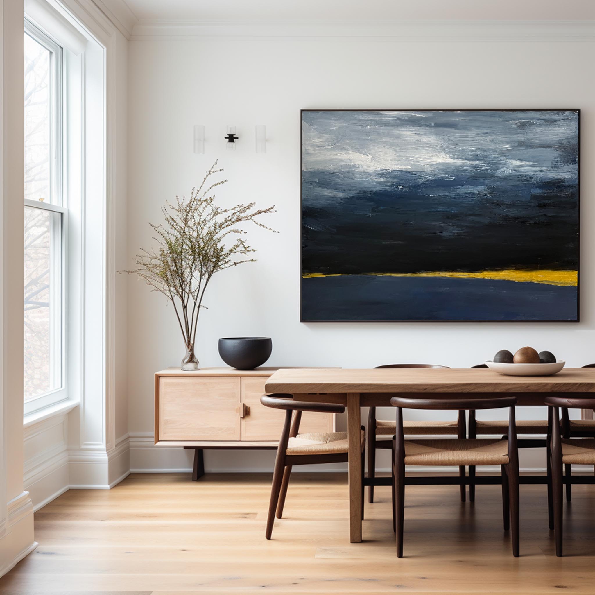 Black Abstract Painting #ABAH81