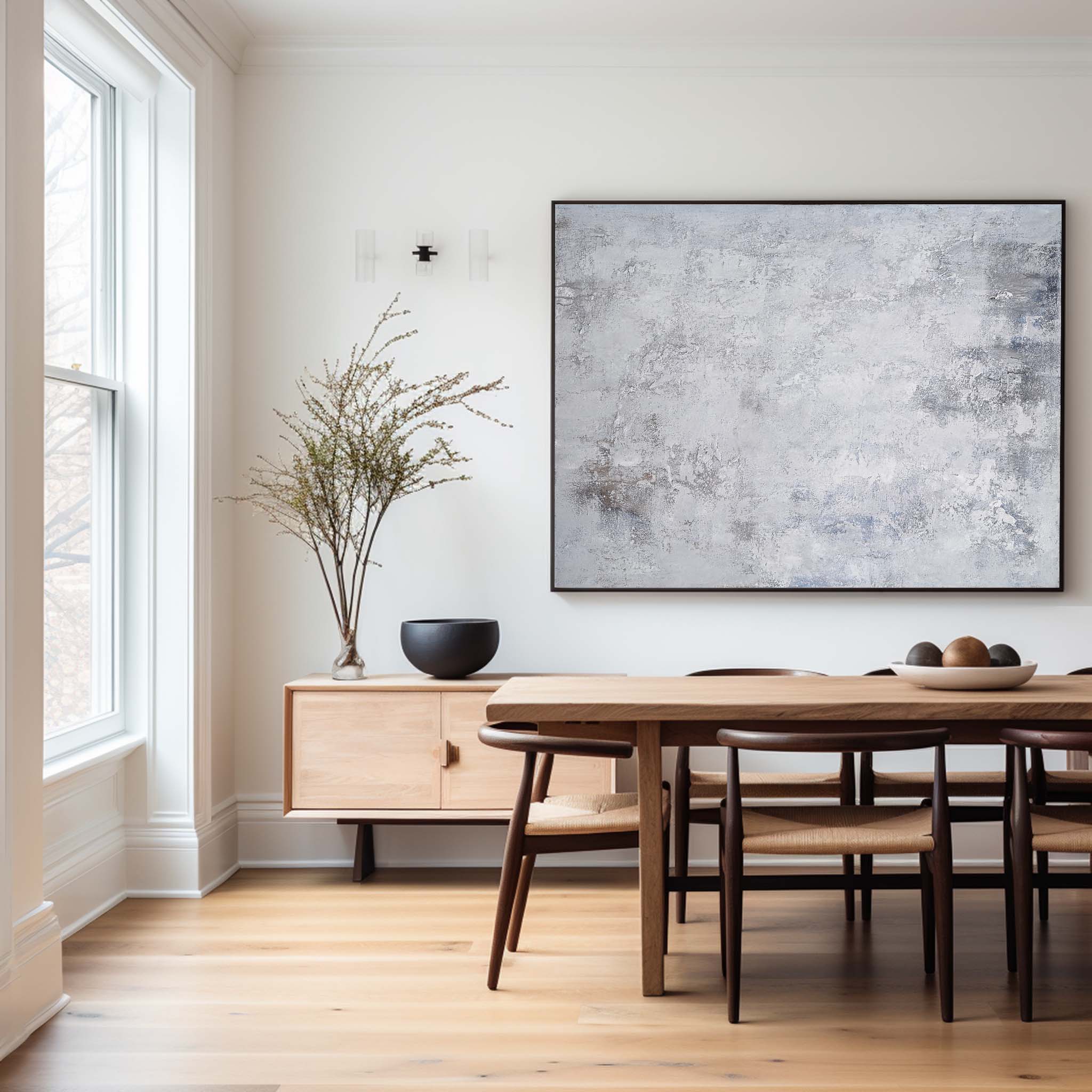 Gray And White Minimalist Art #ABAH33